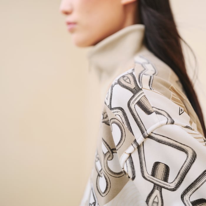 Beige Glaise "Effet Kaleidoscope" Zipped Jacket