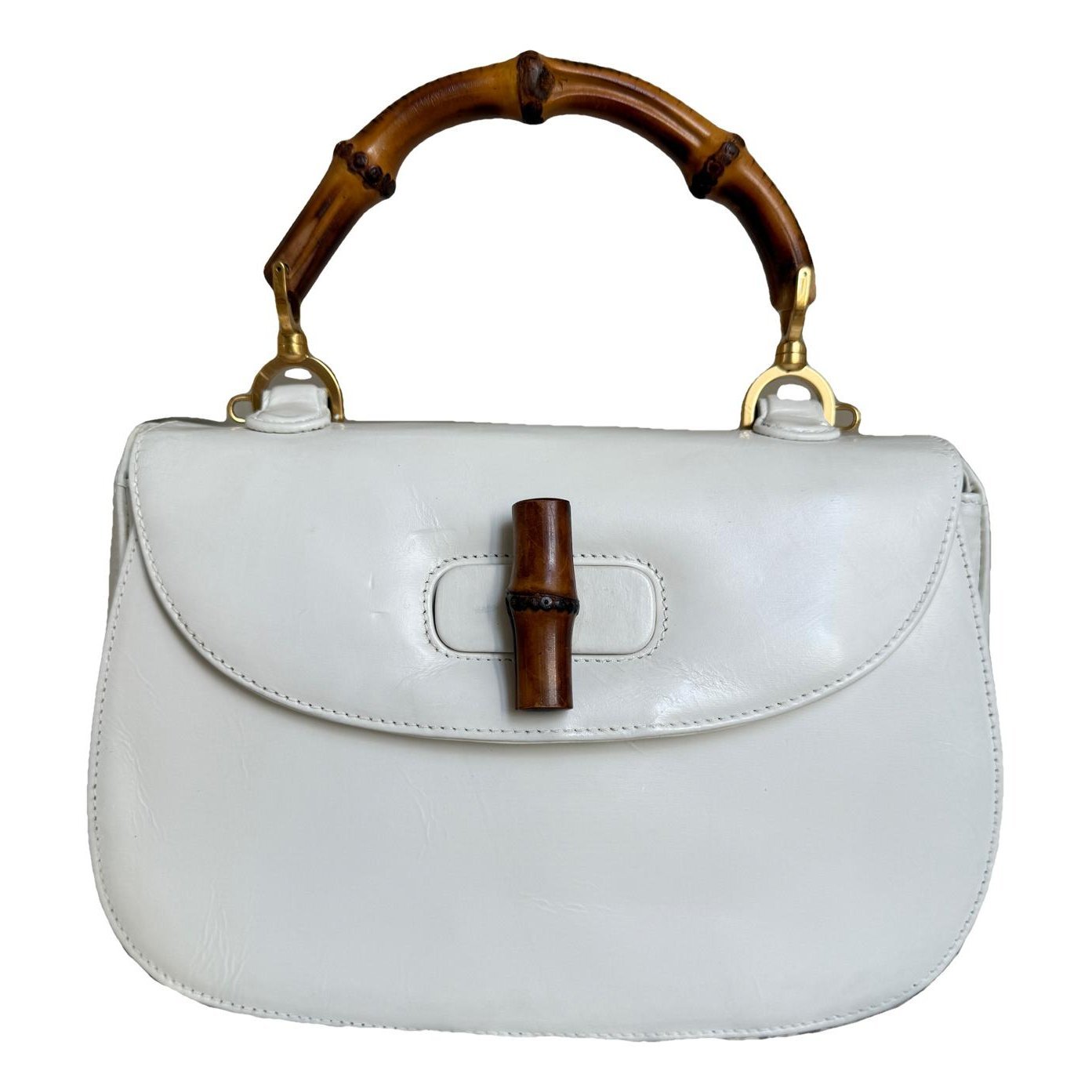 Bamboo Top Handle leather handbag