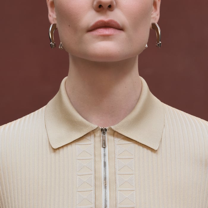 Blanc Naturel Zipped Cardigan