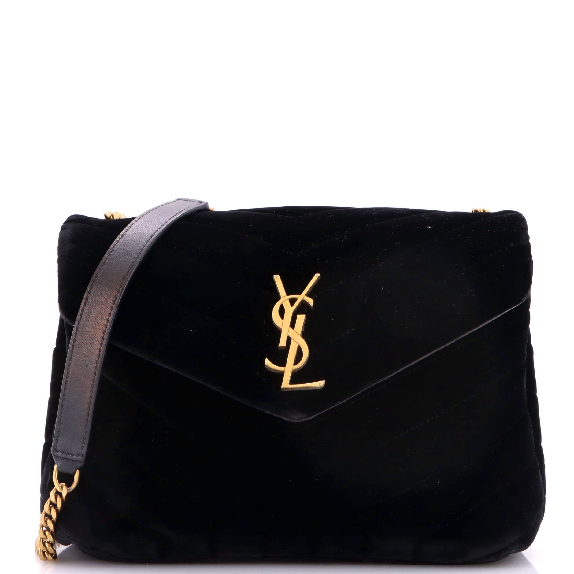 Loulou Shoulder Bag Matelasse Chevron Velvet Small