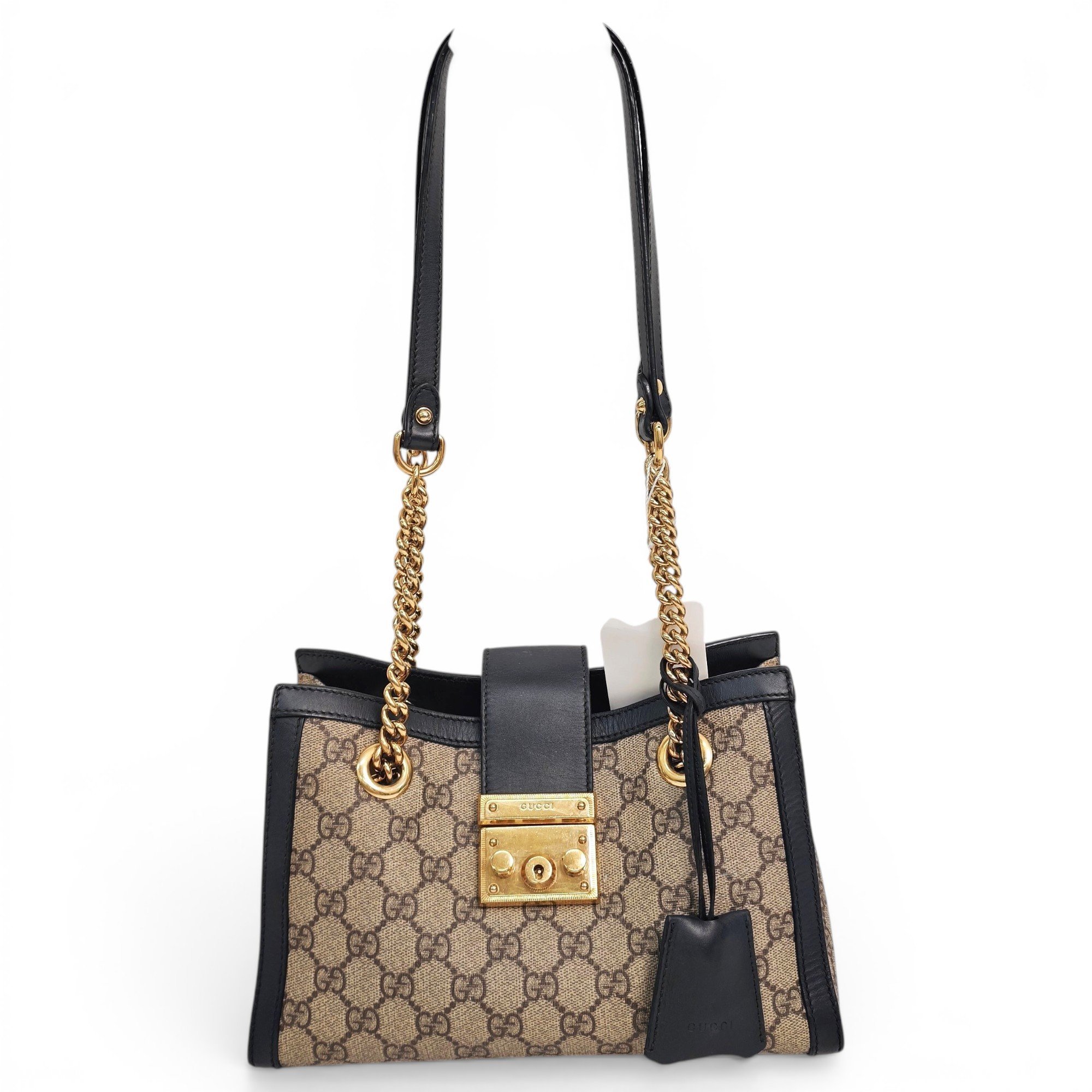 Padlock leather handbag