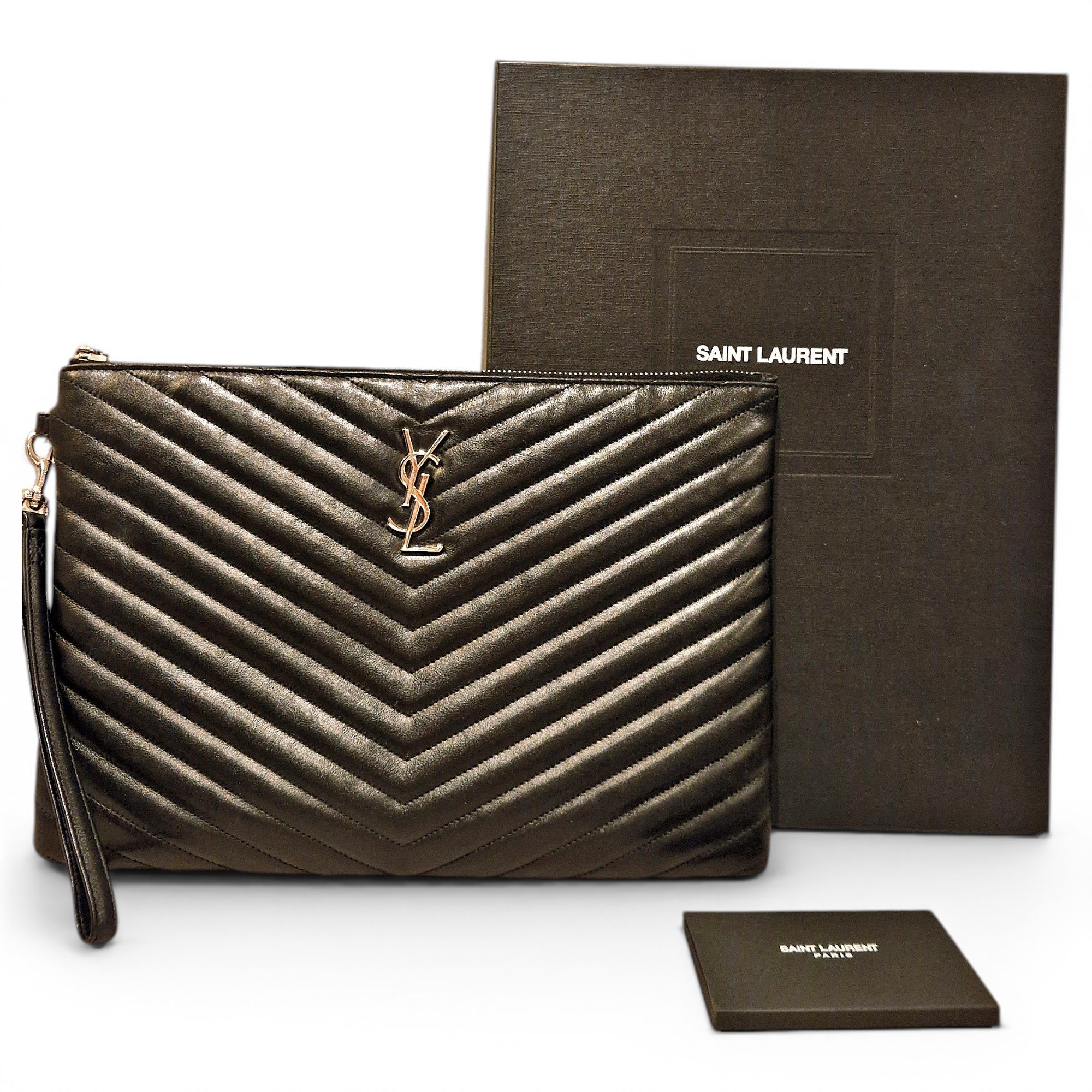 Leather clutch bag