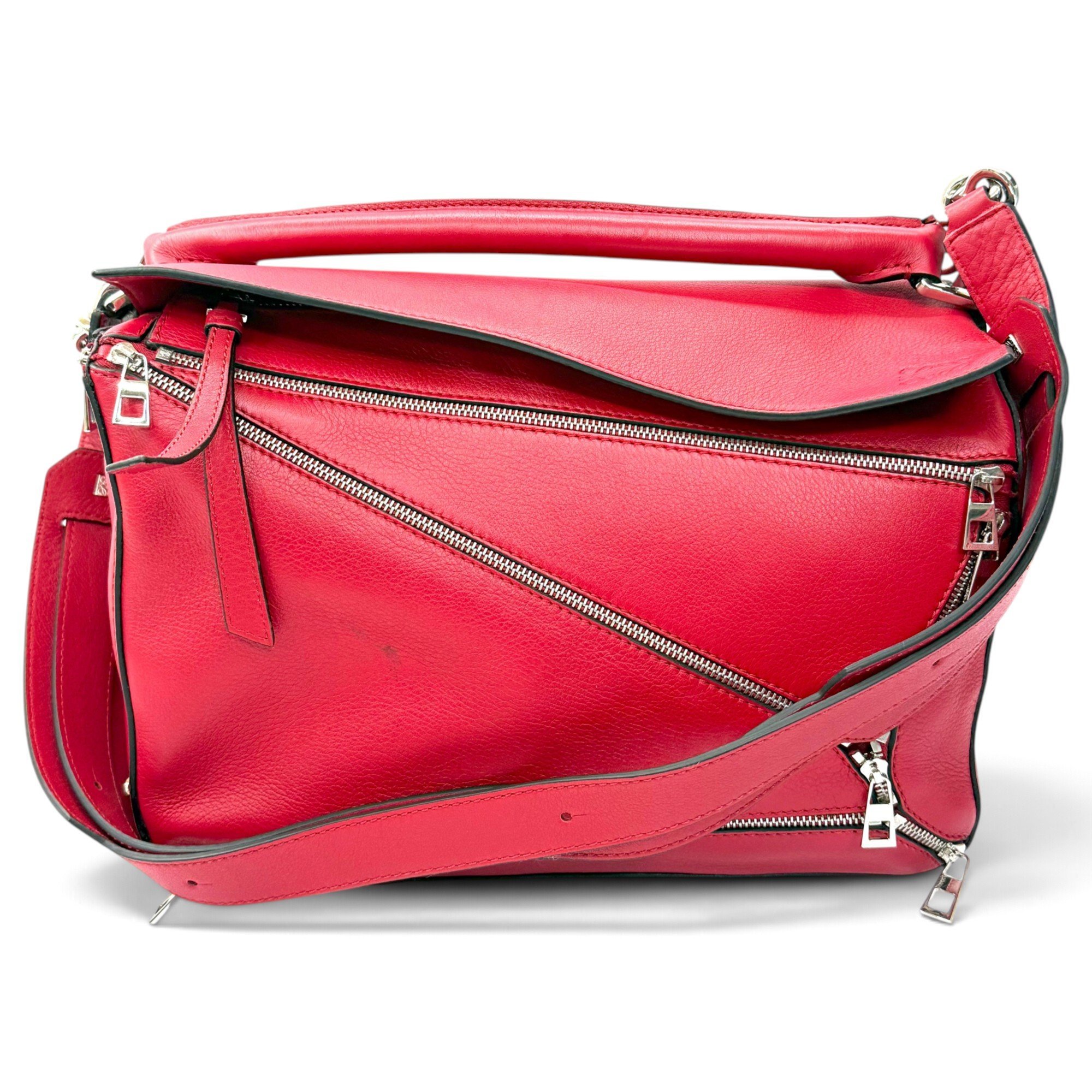 Puzzle leather handbag