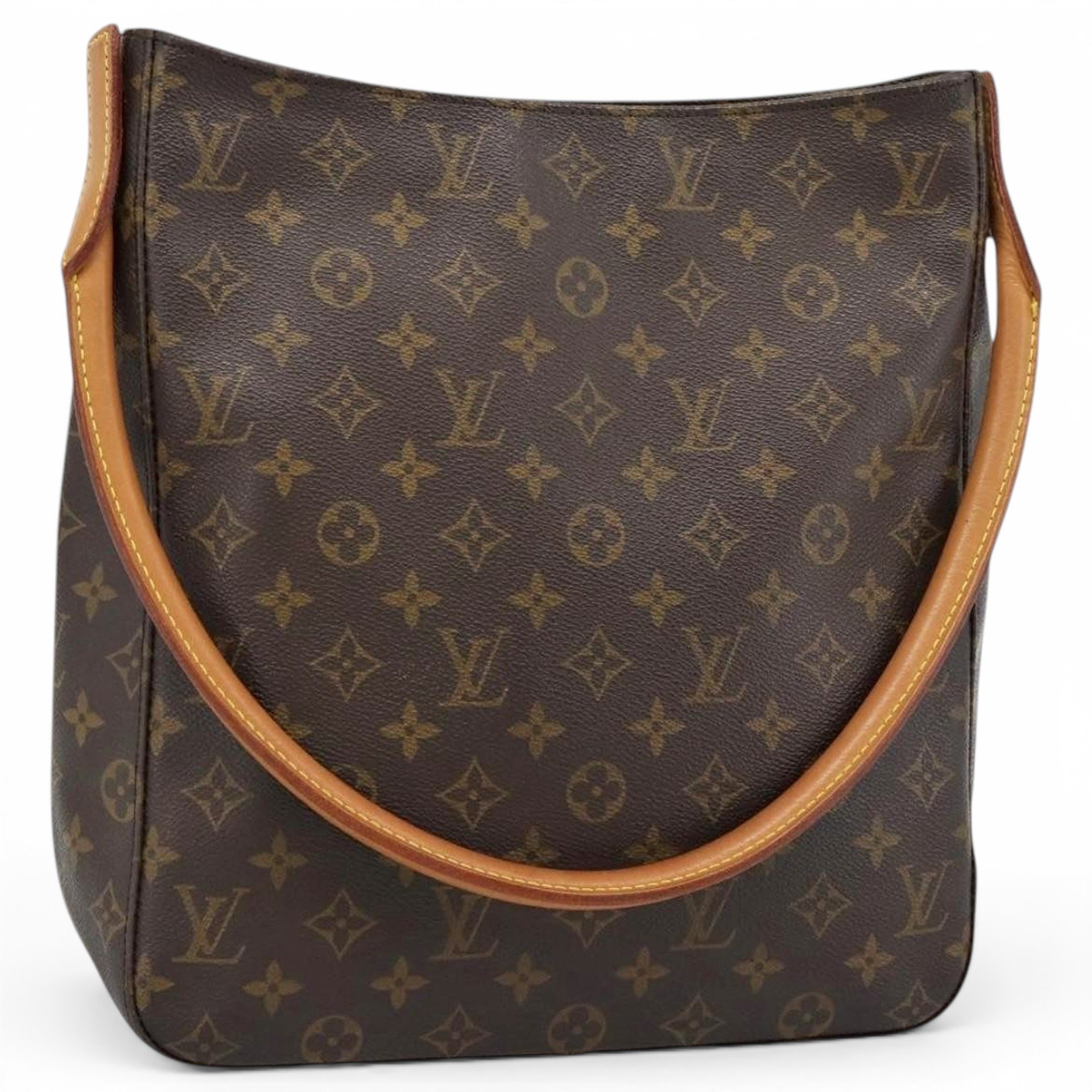 Looping leather handbag