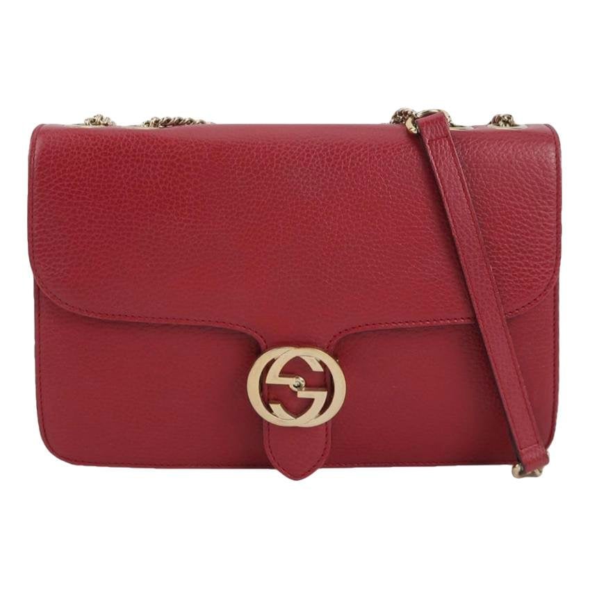 Interlocking leather handbag