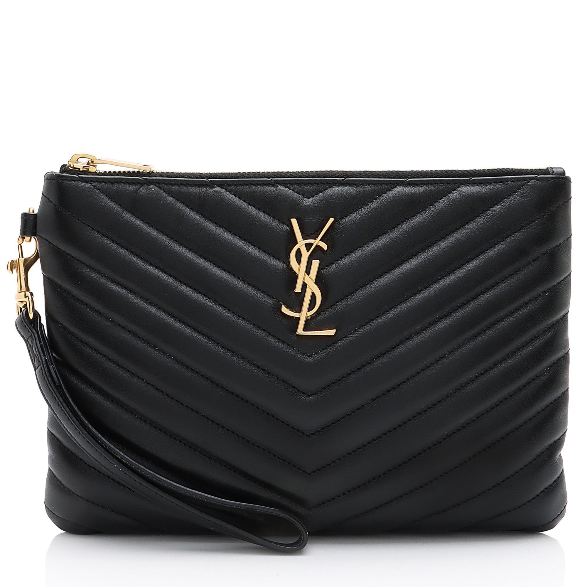 Leather clutch bag