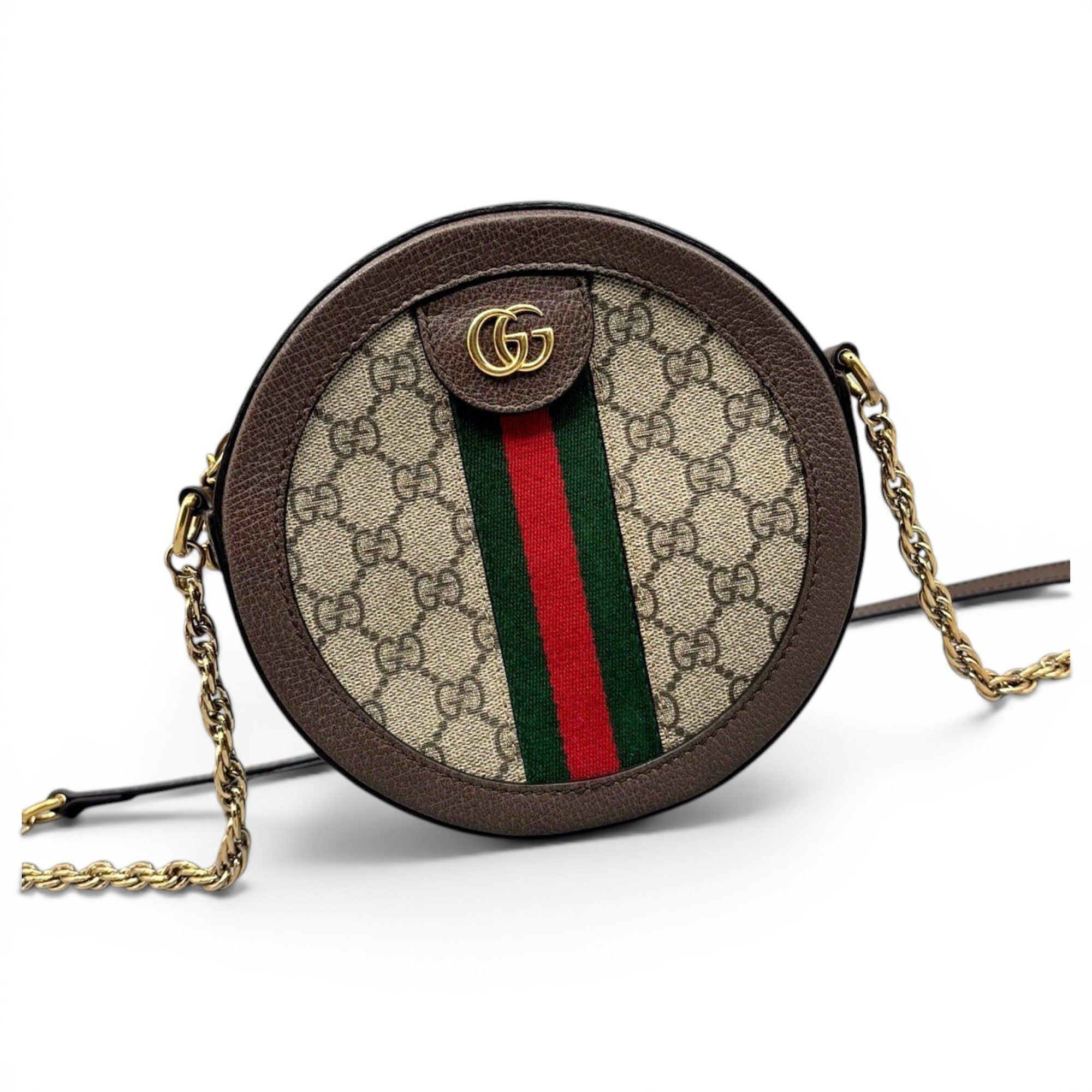 Ophidia Round leather handbag