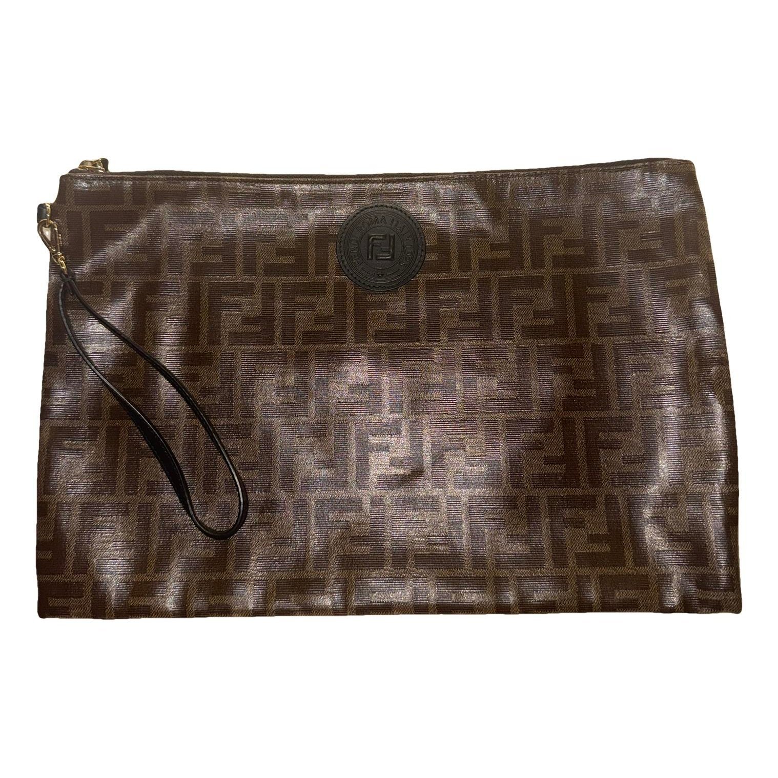 FF leather clutch bag