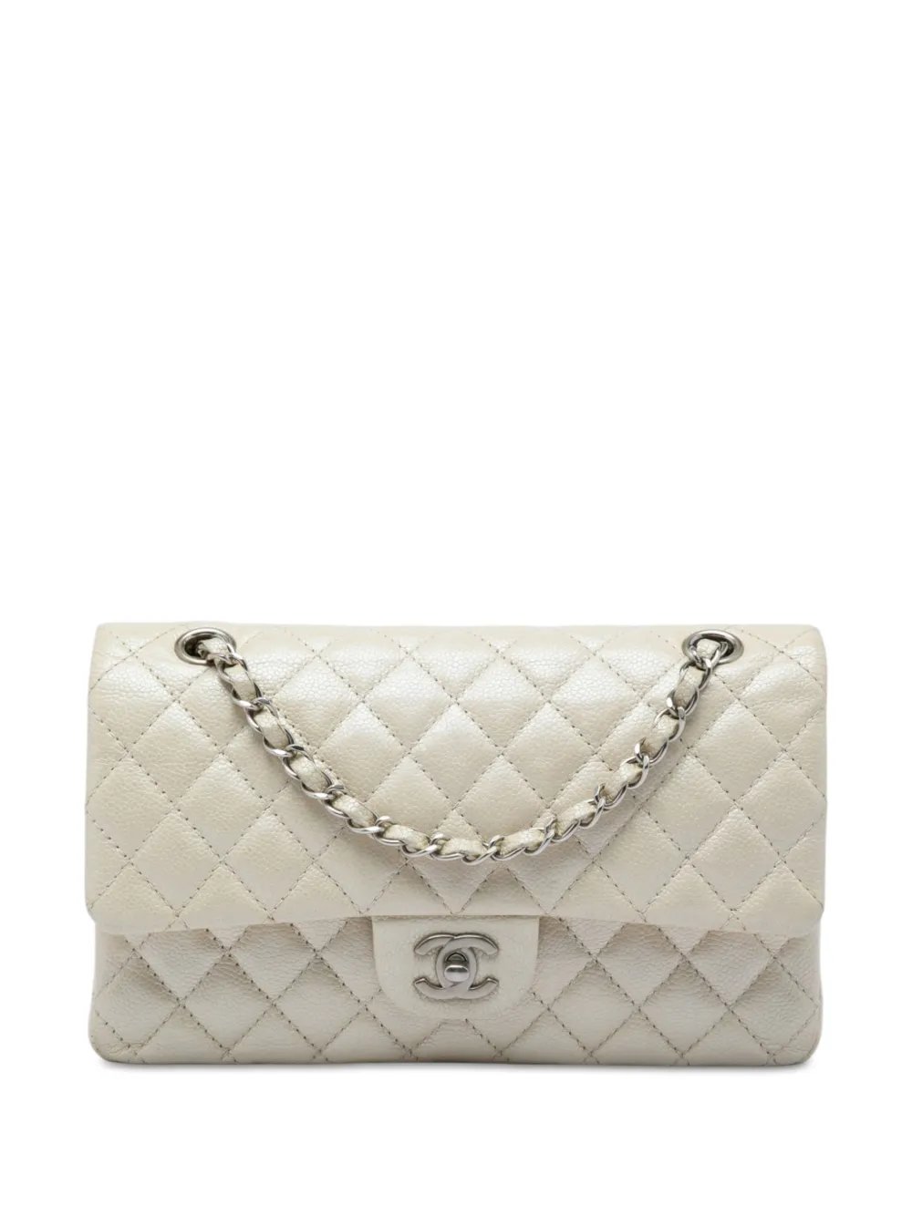 2014-2015 Medium Classic Iridescent Caviar Double Flap shoulder bag