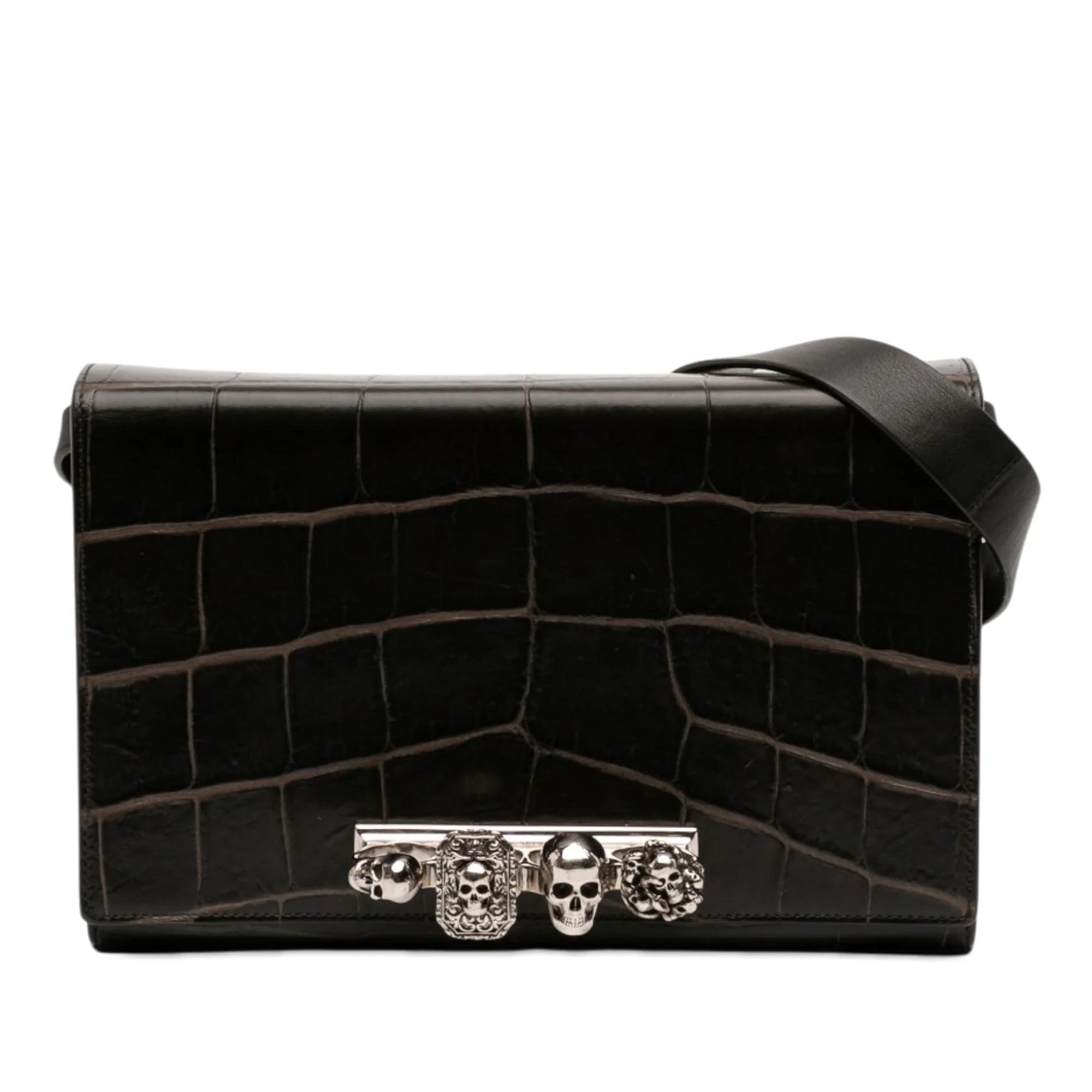 Skull pony-style calfskin handbag