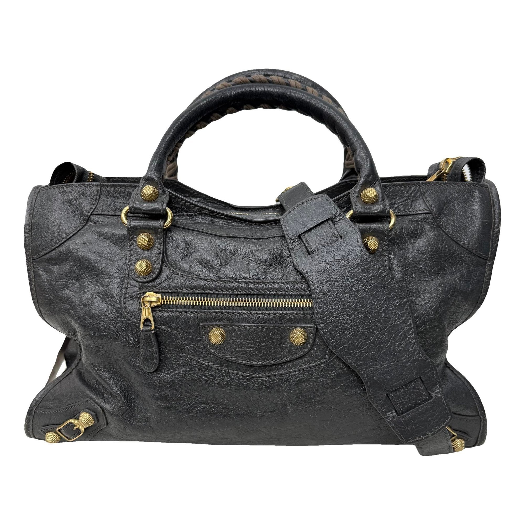 City leather handbag