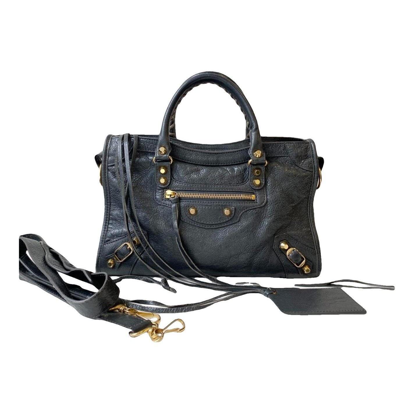 City leather handbag