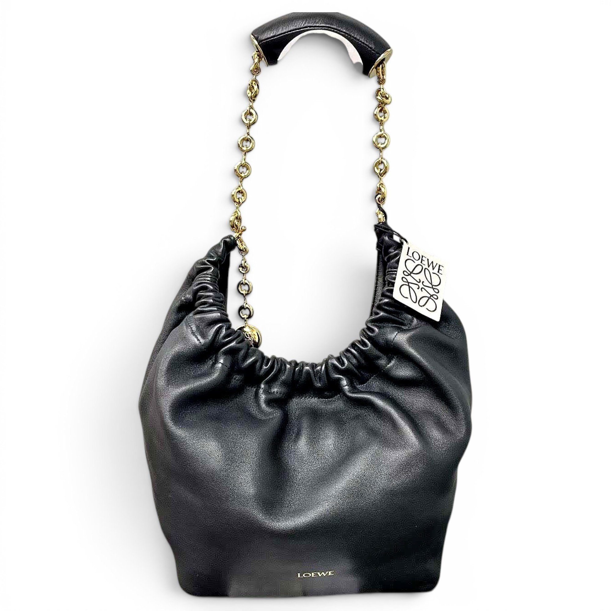Squeeze leather handbag