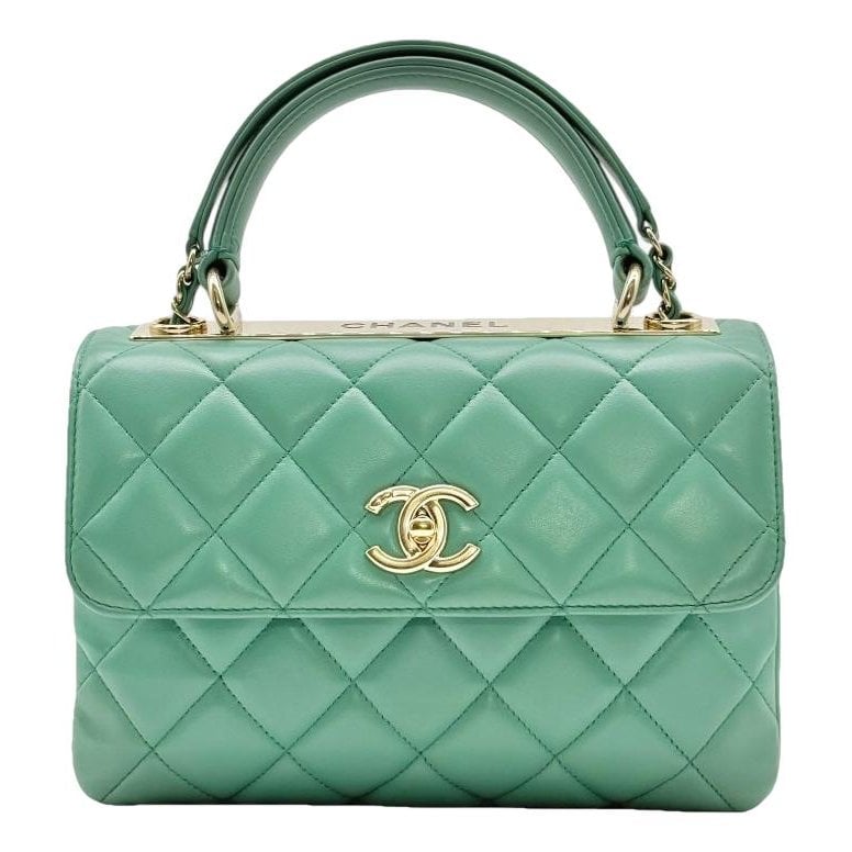Trendy CC Top Handle leather crossbody bag