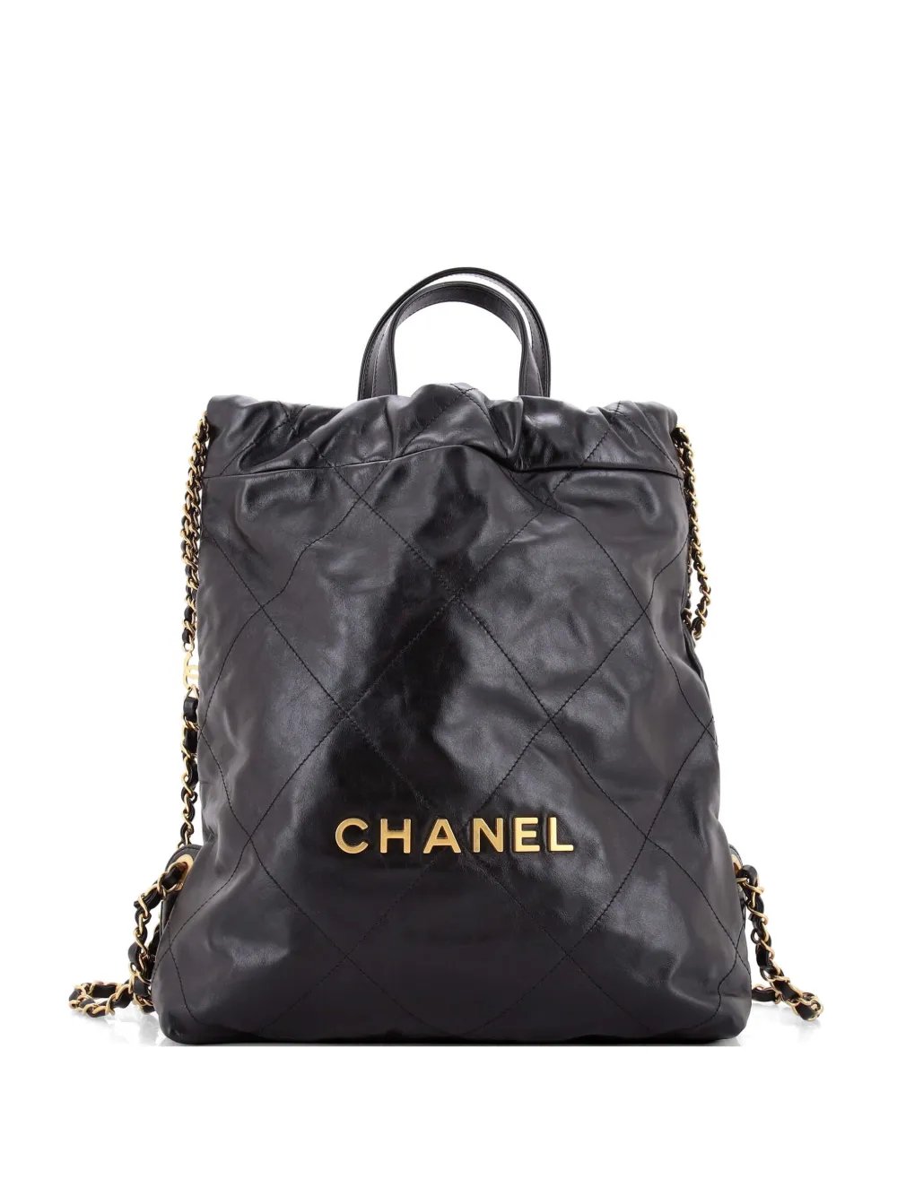 22 Chain Quilted Calfskin Medium backpack