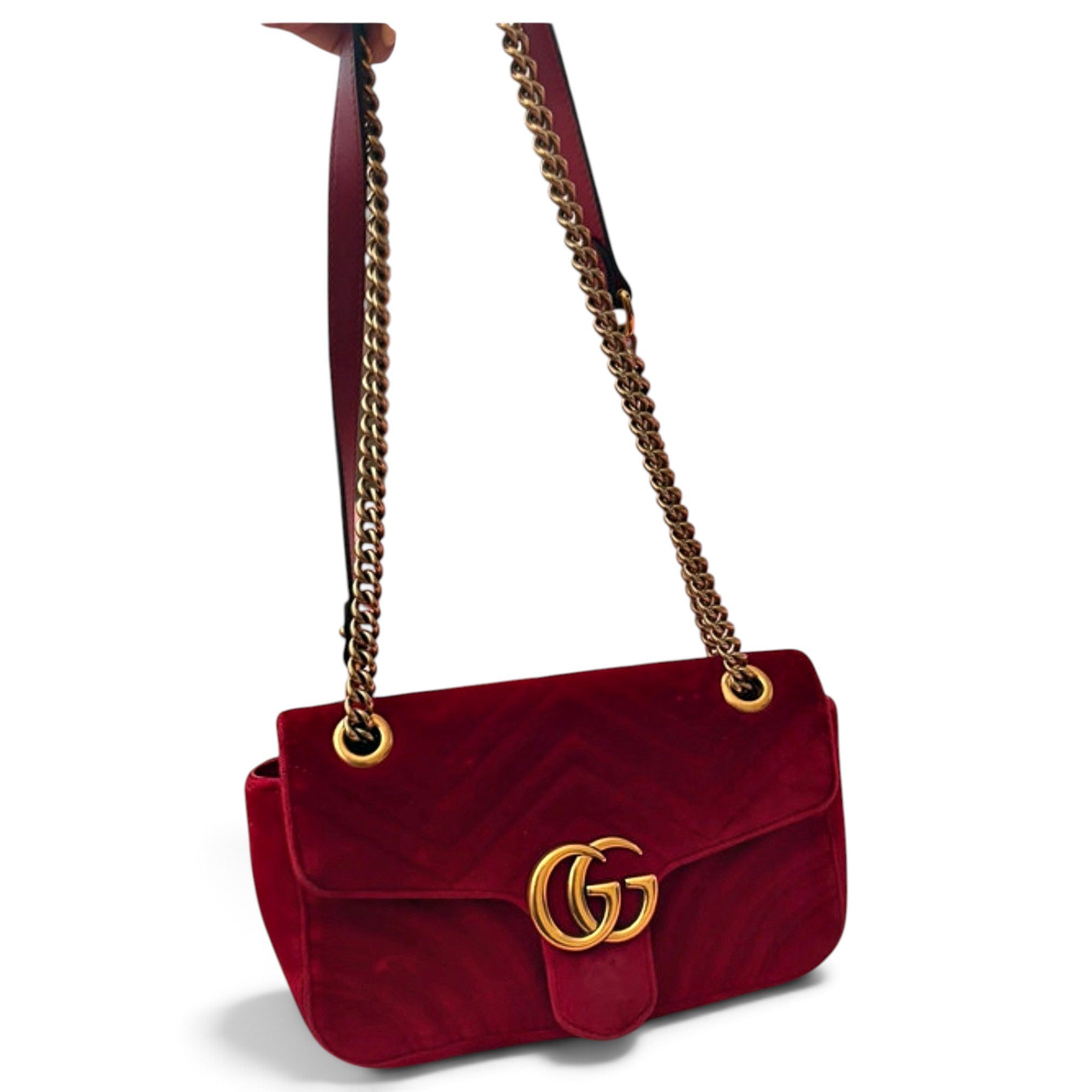 GG Marmont Flap velvet handbag