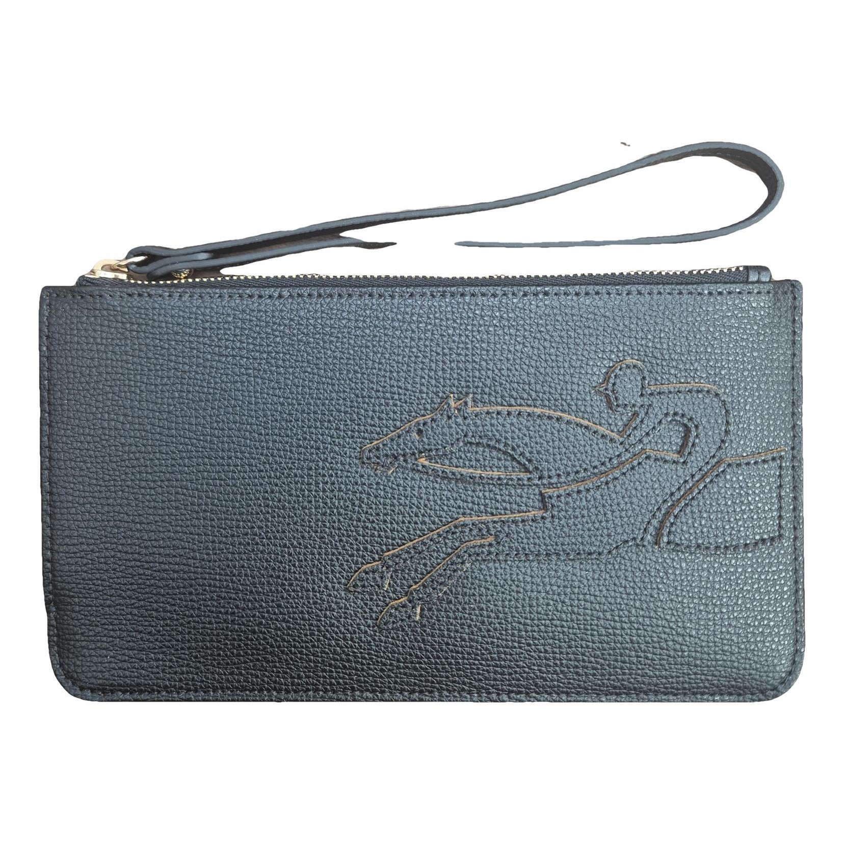 Pliage leather clutch bag