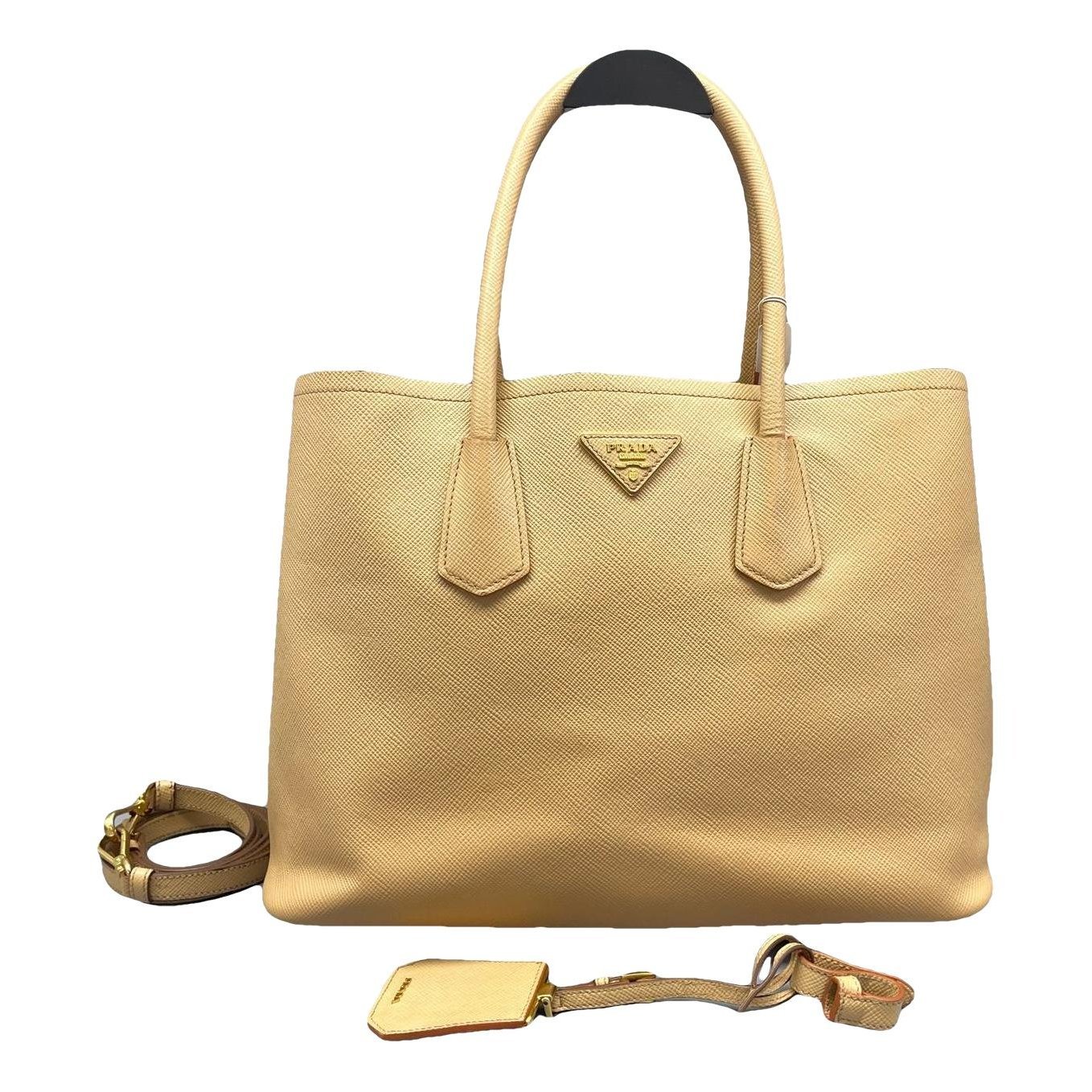 Double leather handbag
