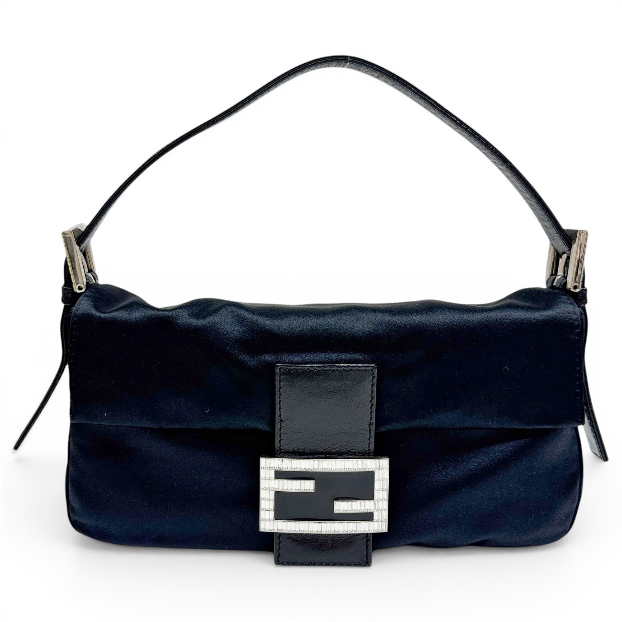 Baguette silk handbag