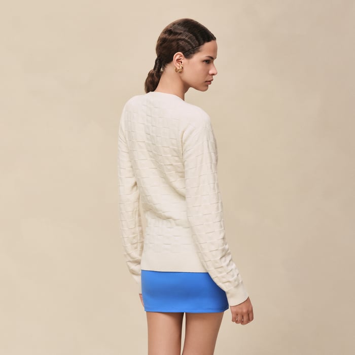 Blanc Naturel "Medor" Long-sleeve Cardigan