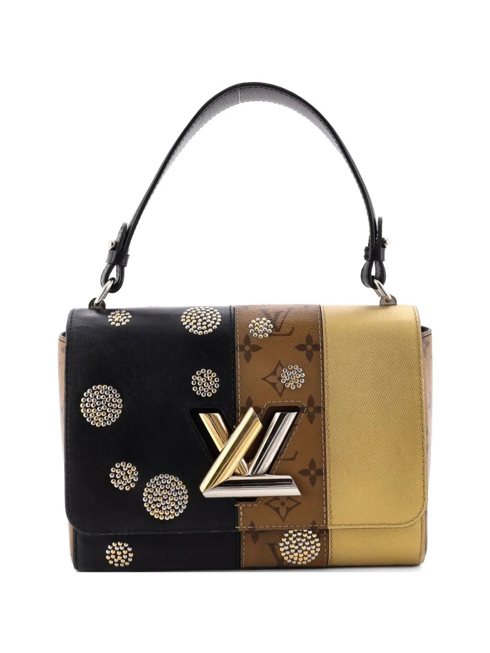 Twist Handbag Limited Edition Studded Reverse Monogram Canvas and Leather MM shoulder bag