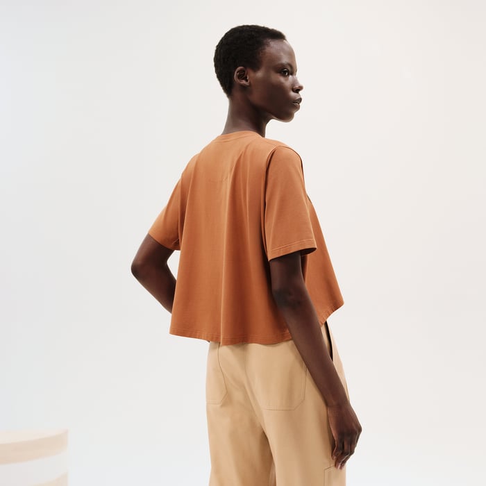Marron Alezan "Les Clefs" Cropped T-shirt