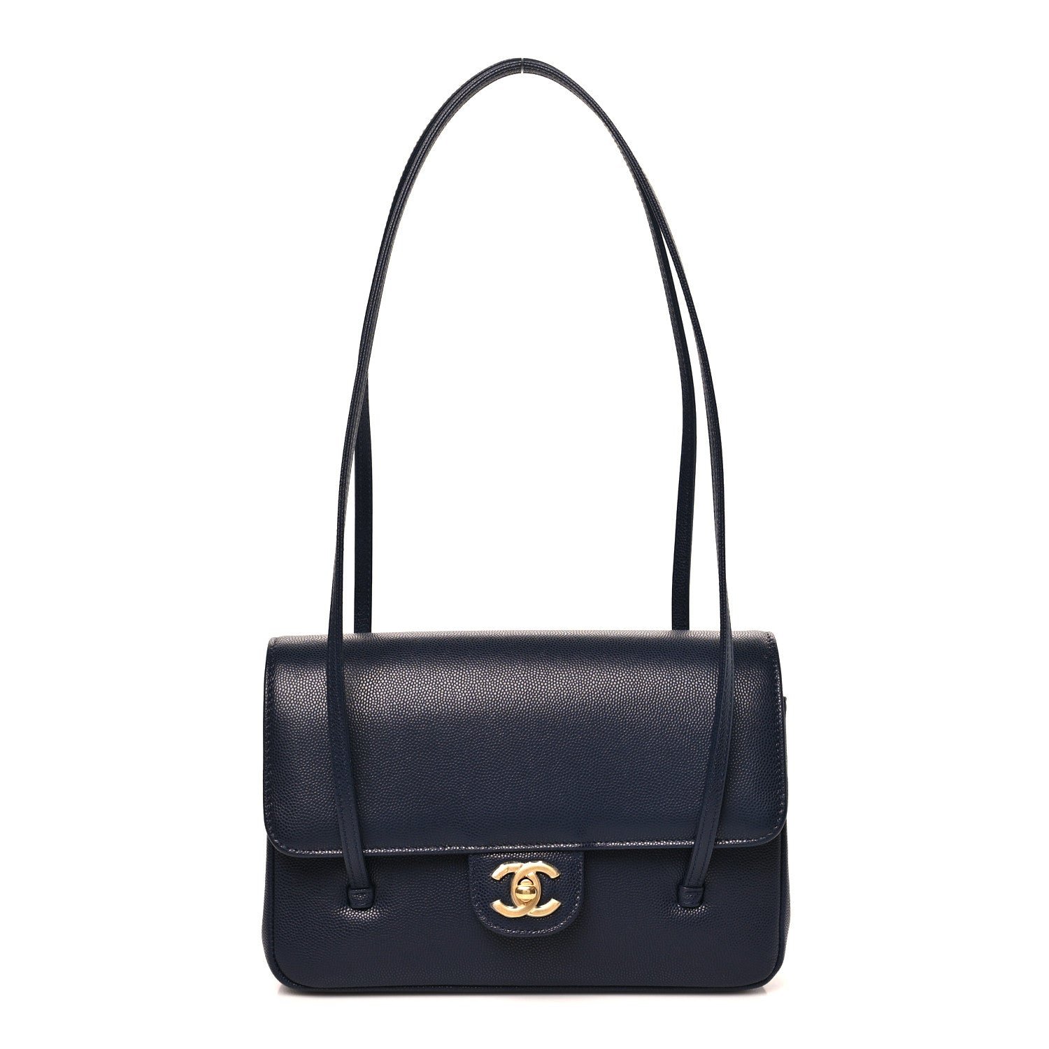 Chanel Shiny Caviar Preppy Coco Small Flap Navy