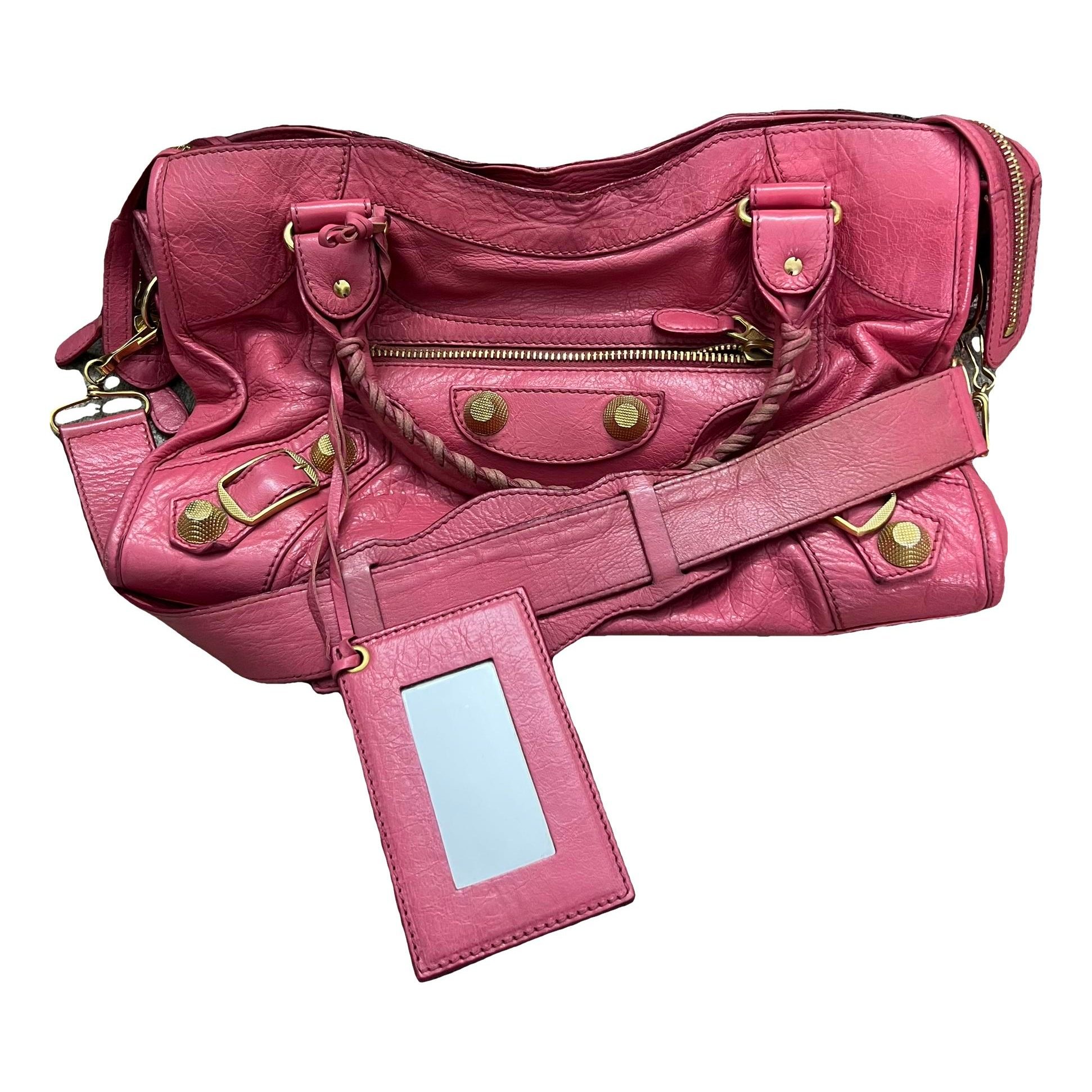 City leather handbag