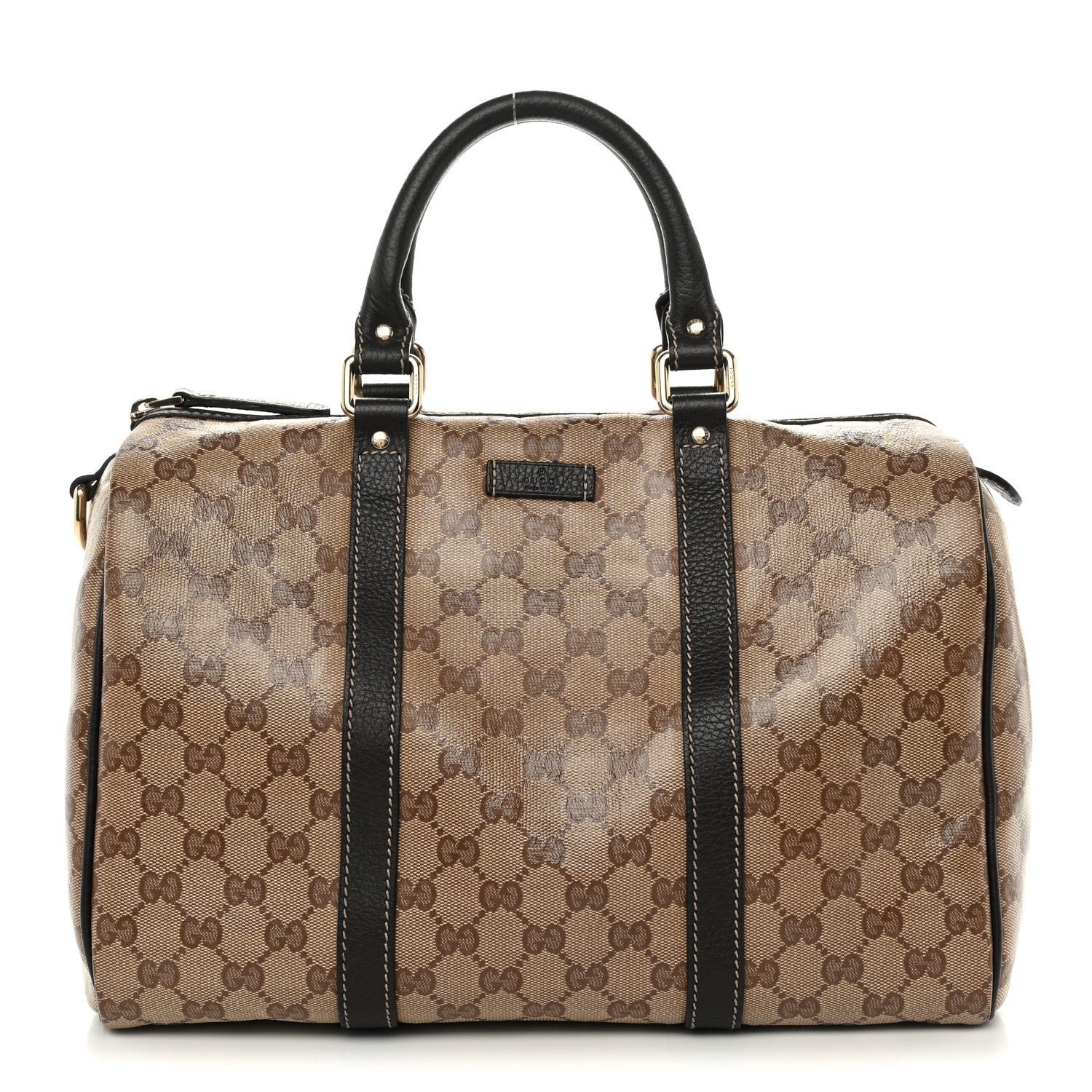 Gucci Crystal Monogram Medium Joy Boston Dark Brown