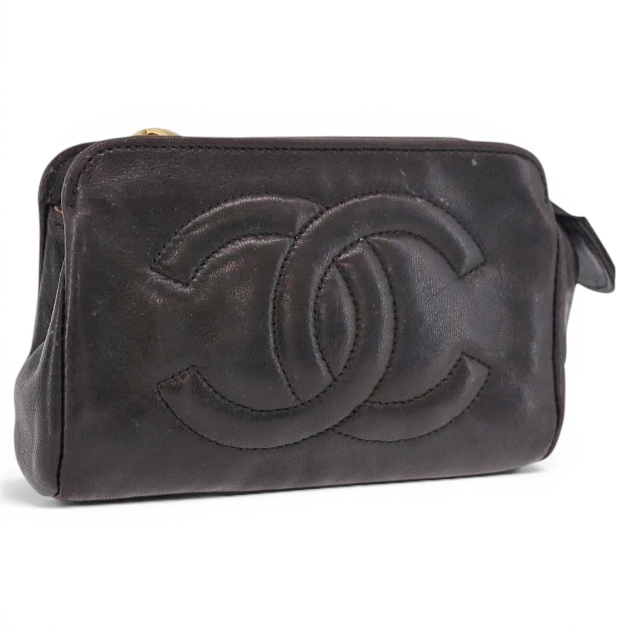 Leather clutch bag