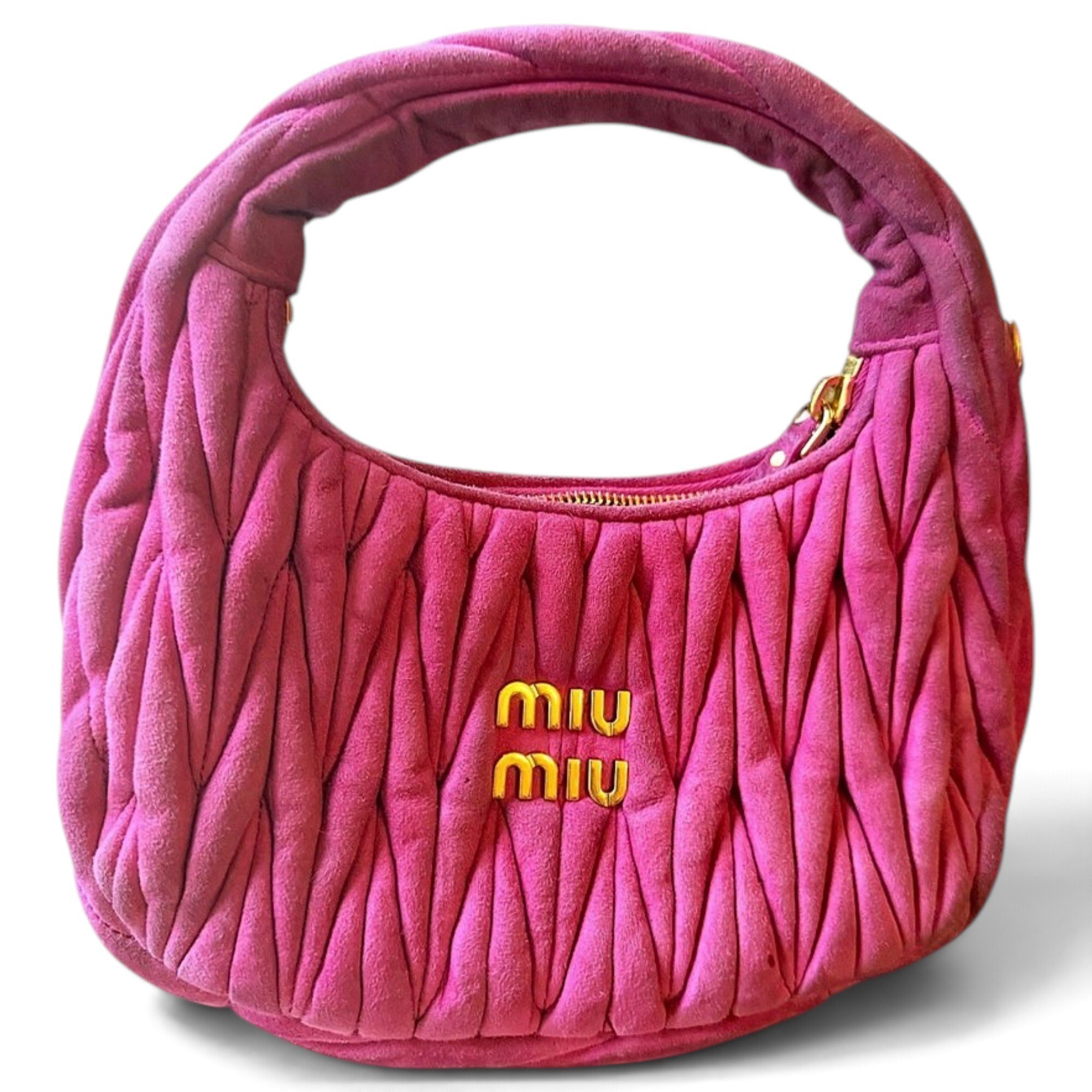 Miu Crystal pony-style calfskin clutch bag