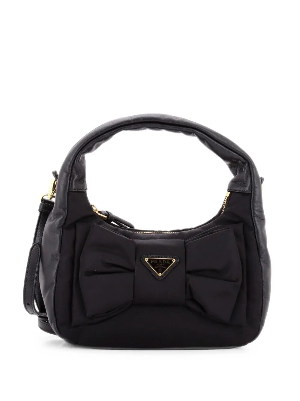 Padded Bow Re-Nylon Mini hobo bag