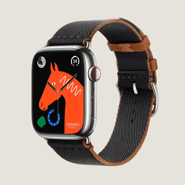 Band Apple Watch Hermès Single Tour 45 MM Twill Jump