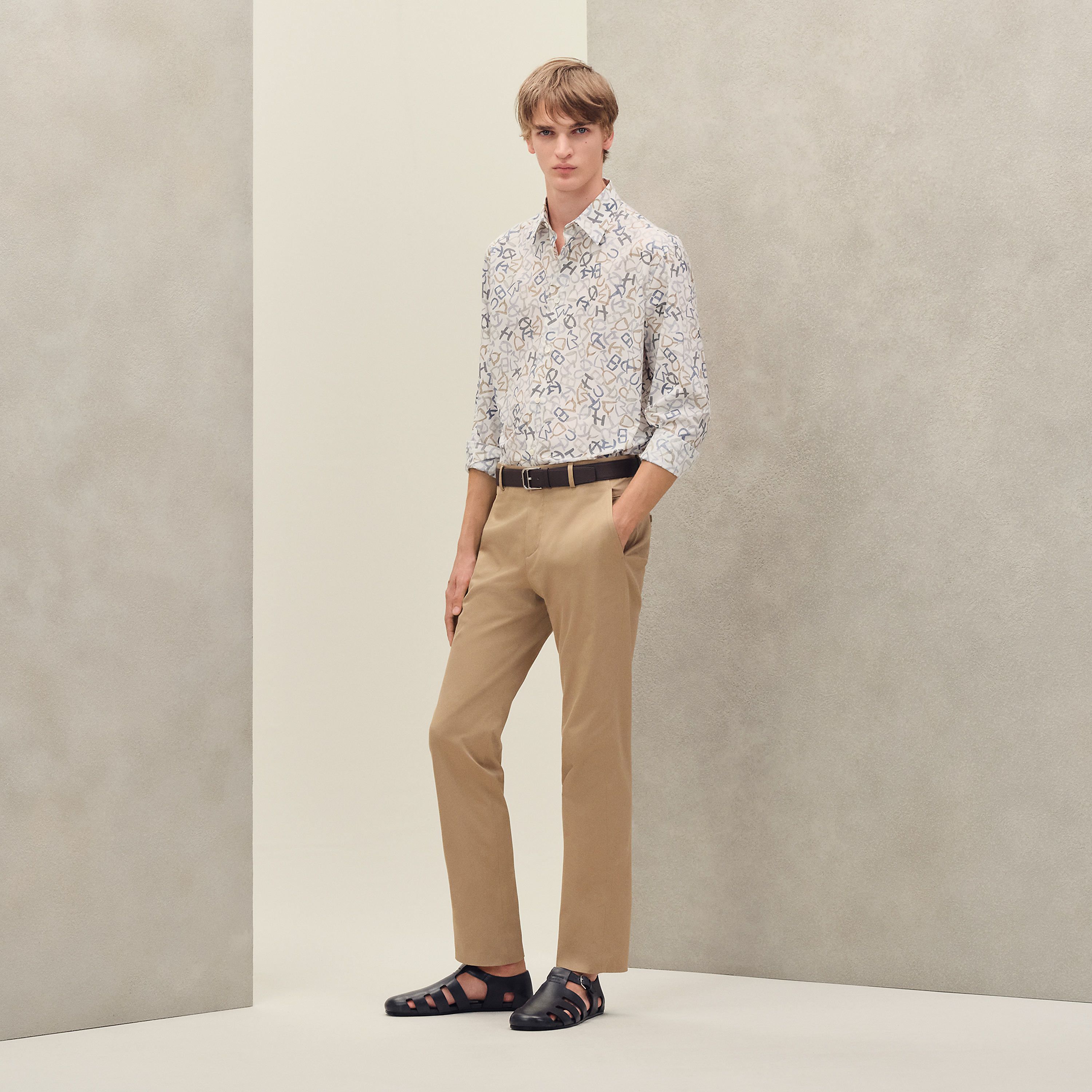 "Calligraphie Equestre" straight cut shirt
