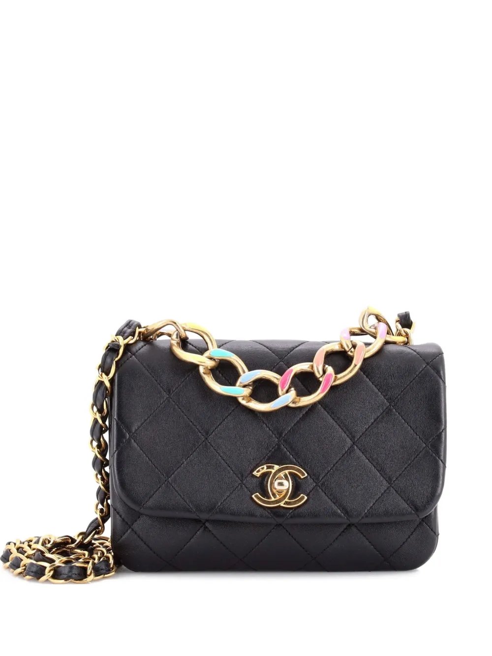 Color Match Multicolor Flap Bag Quilted Lambskin Small crossbody bag