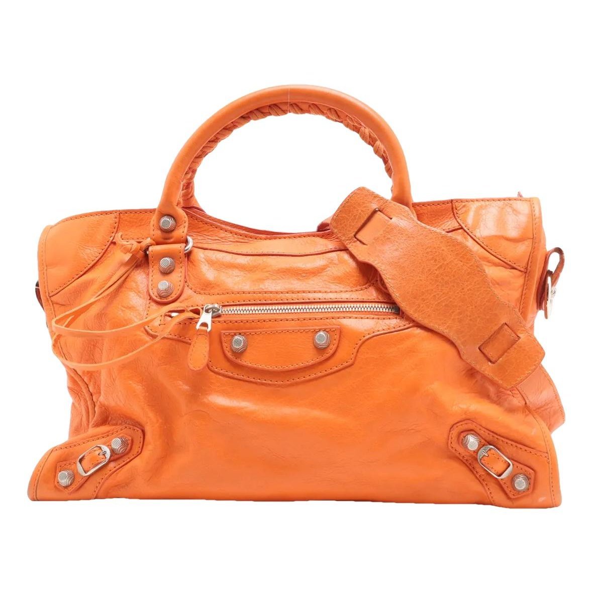 City leather handbag