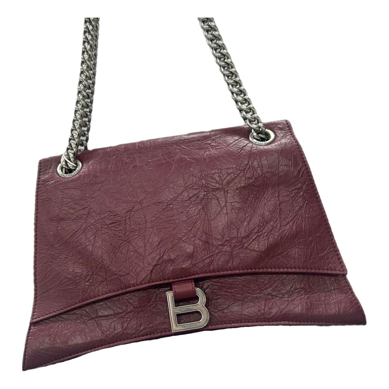 Crush leather handbag