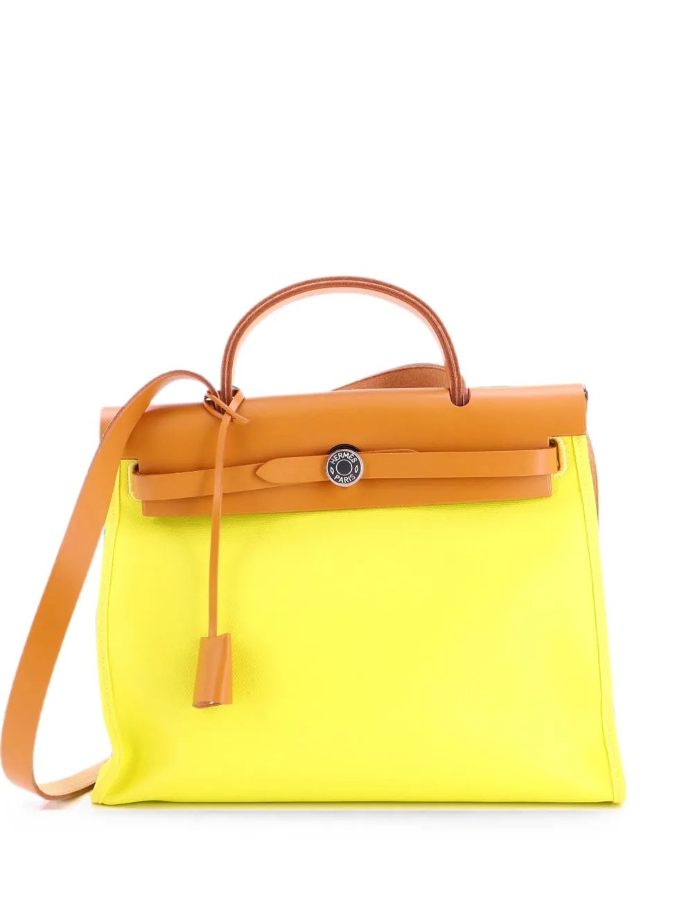 Herbag Zip Berline Vache Canvas and Leather 31 shoulder bag