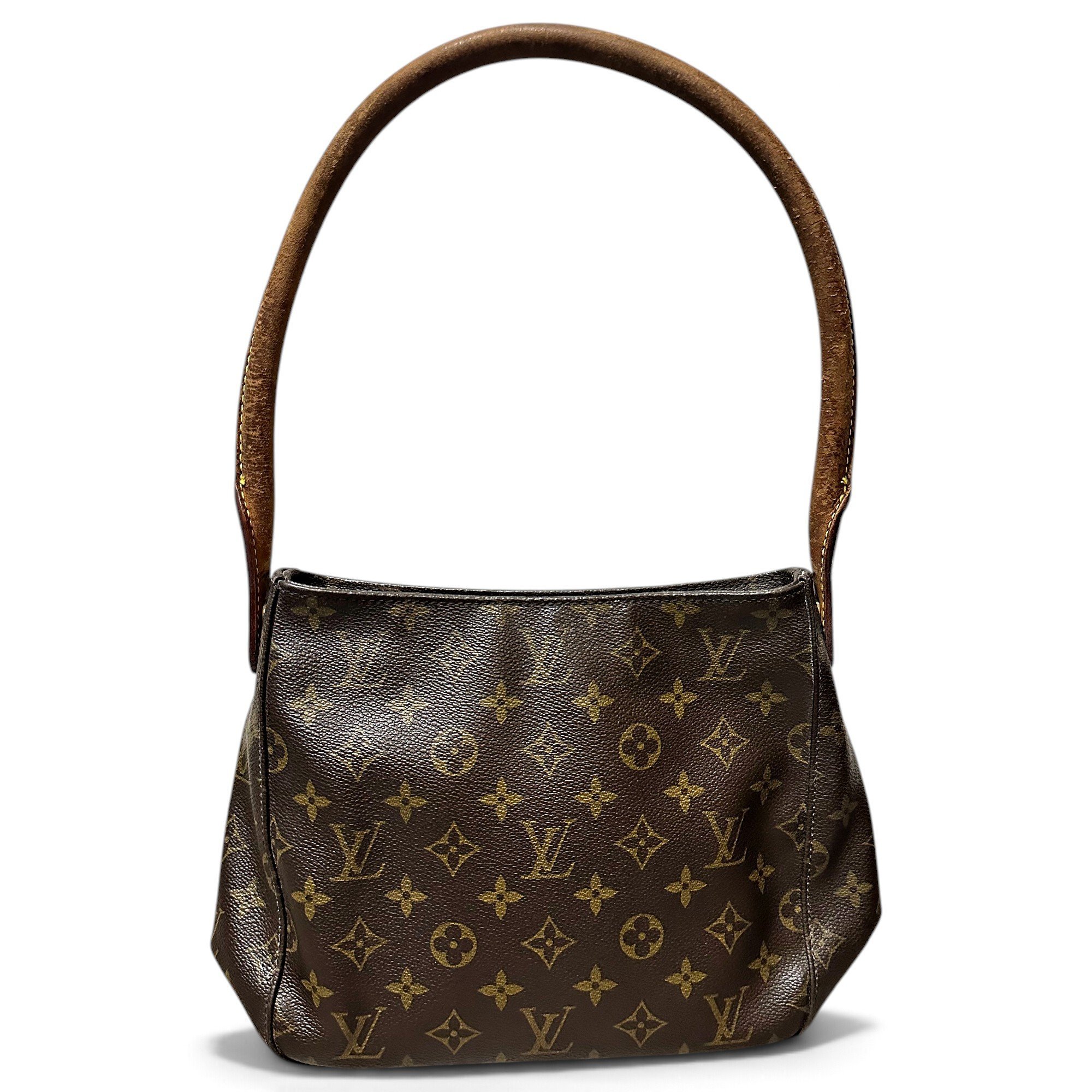 Looping leather handbag