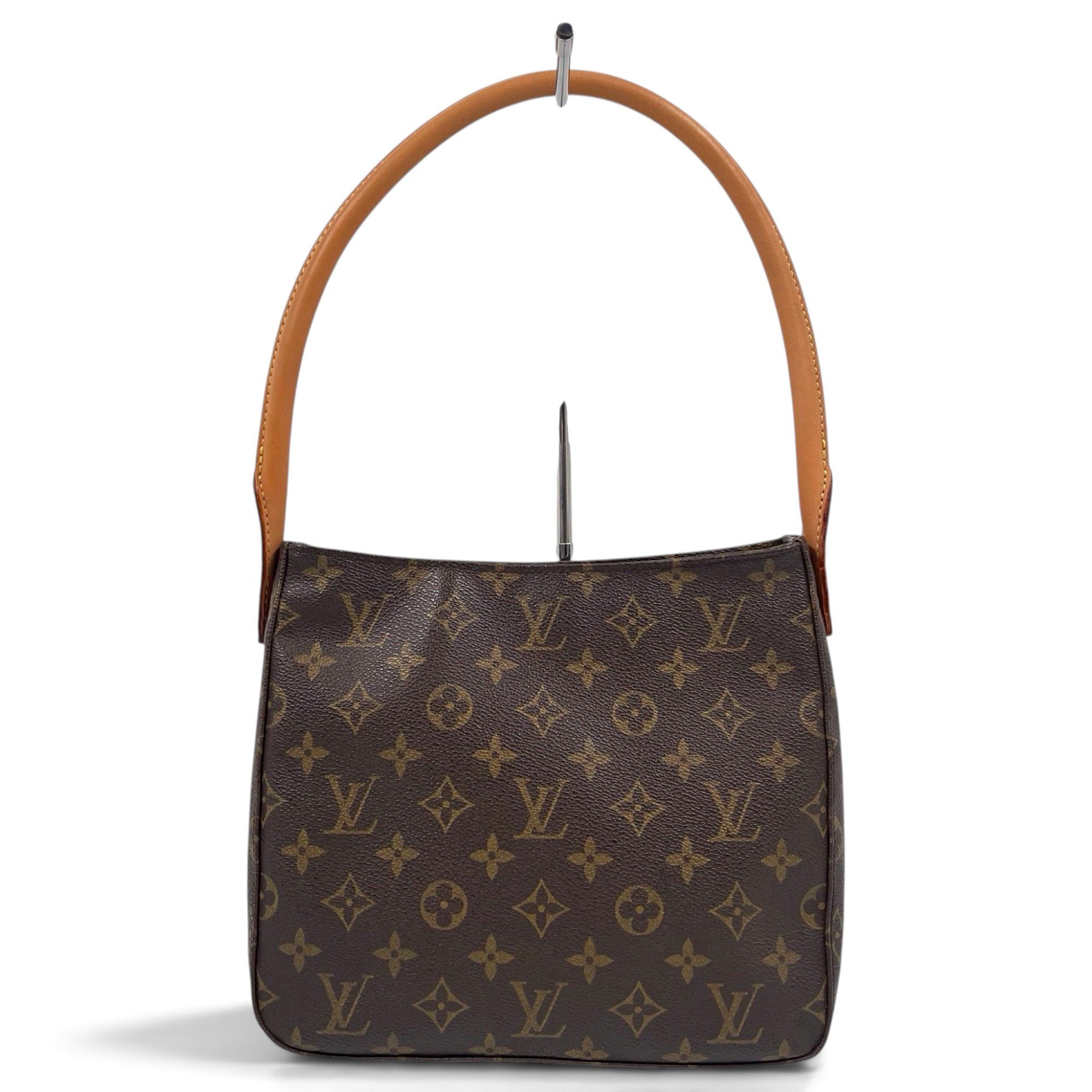 Looping leather handbag