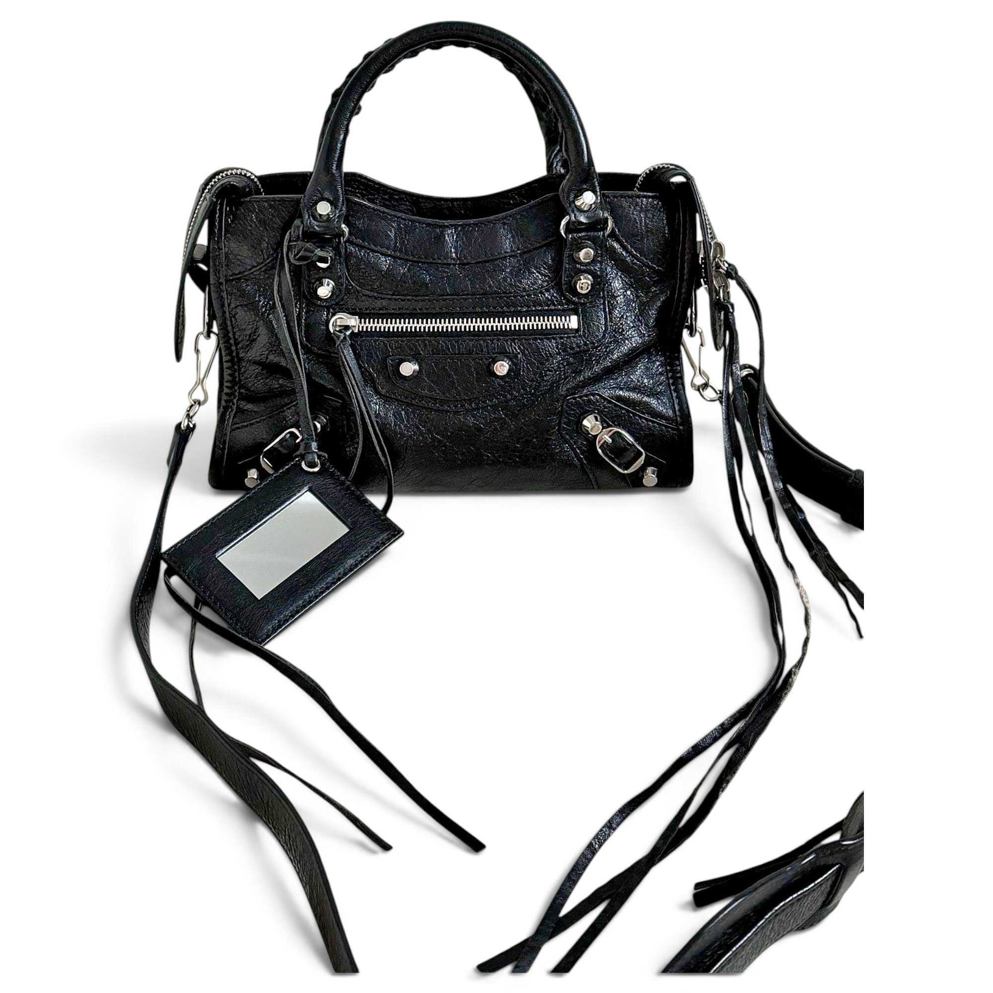 City leather handbag