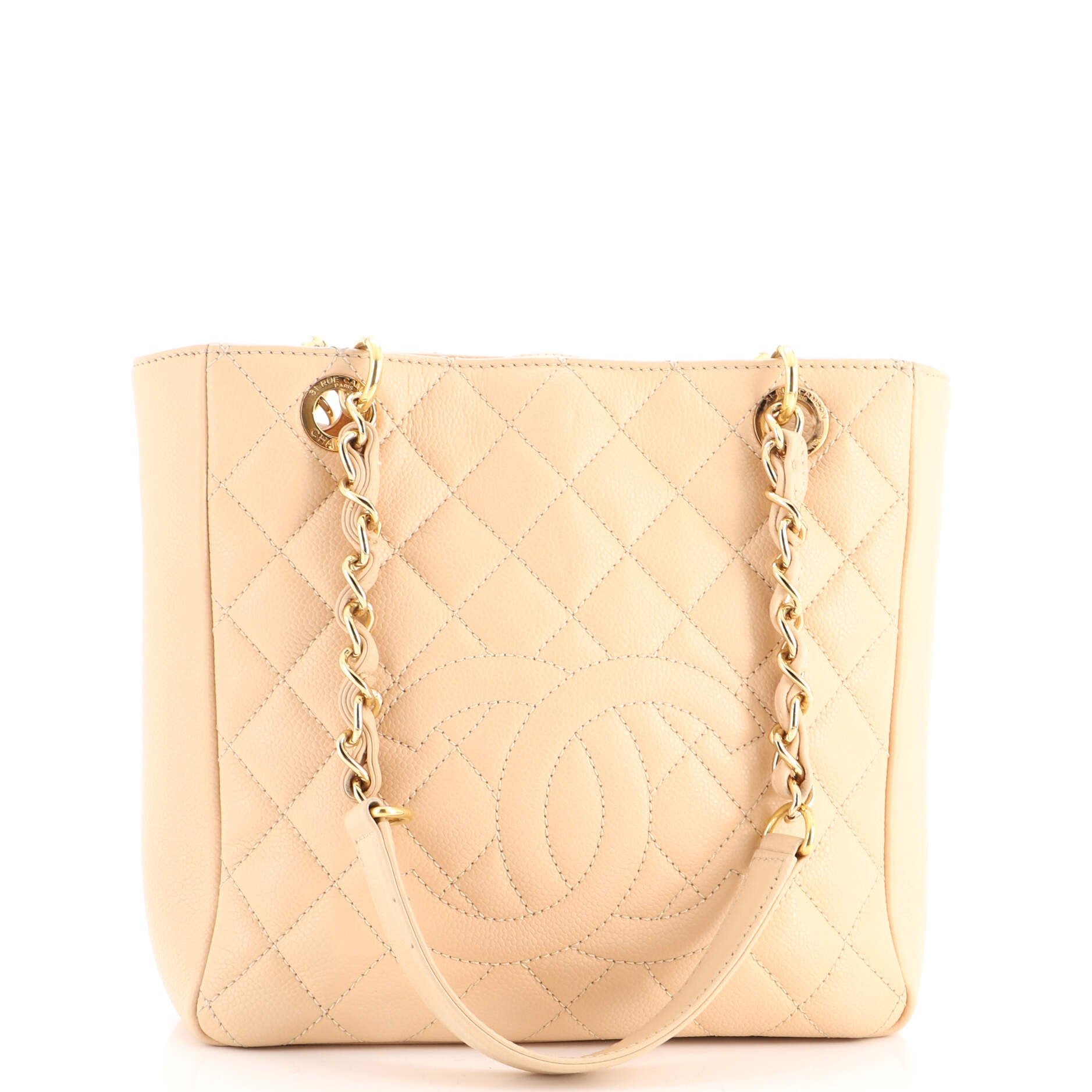 Petite Shopping Tote Quilted Caviar