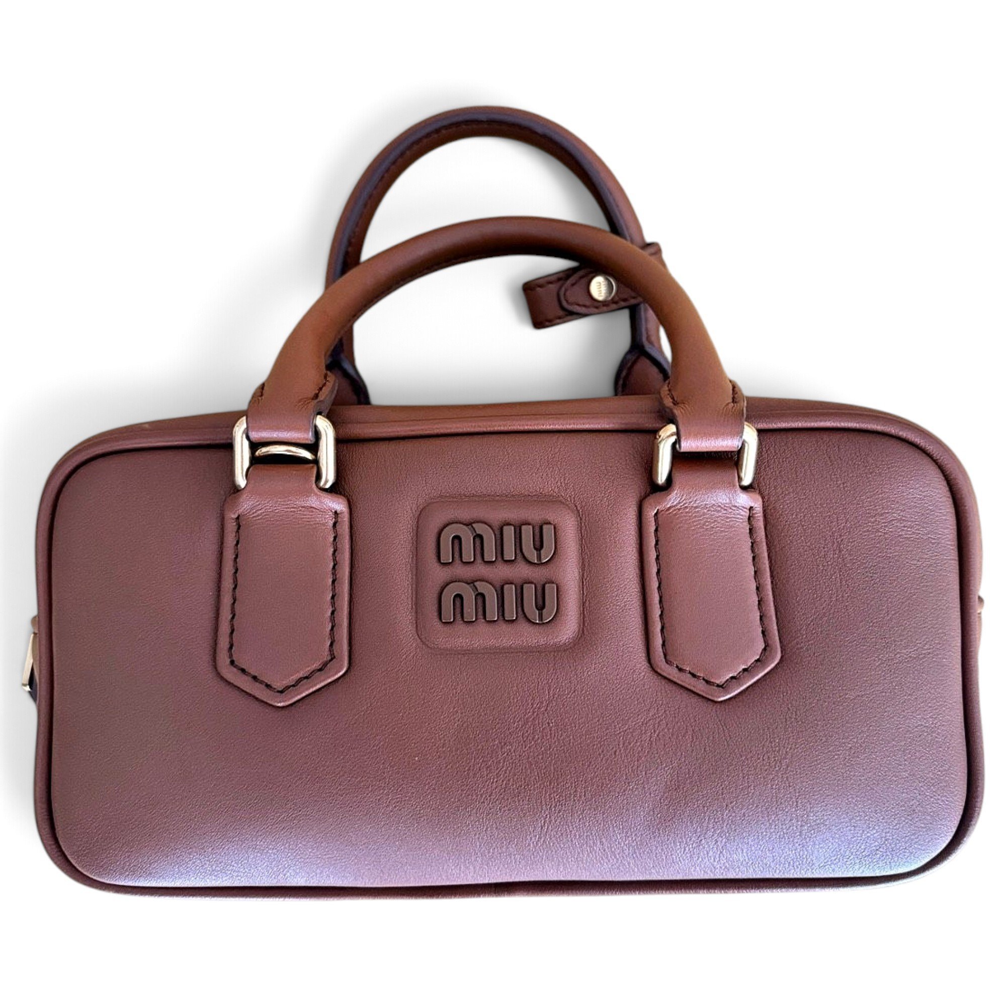 Arcadie leather bowling bag