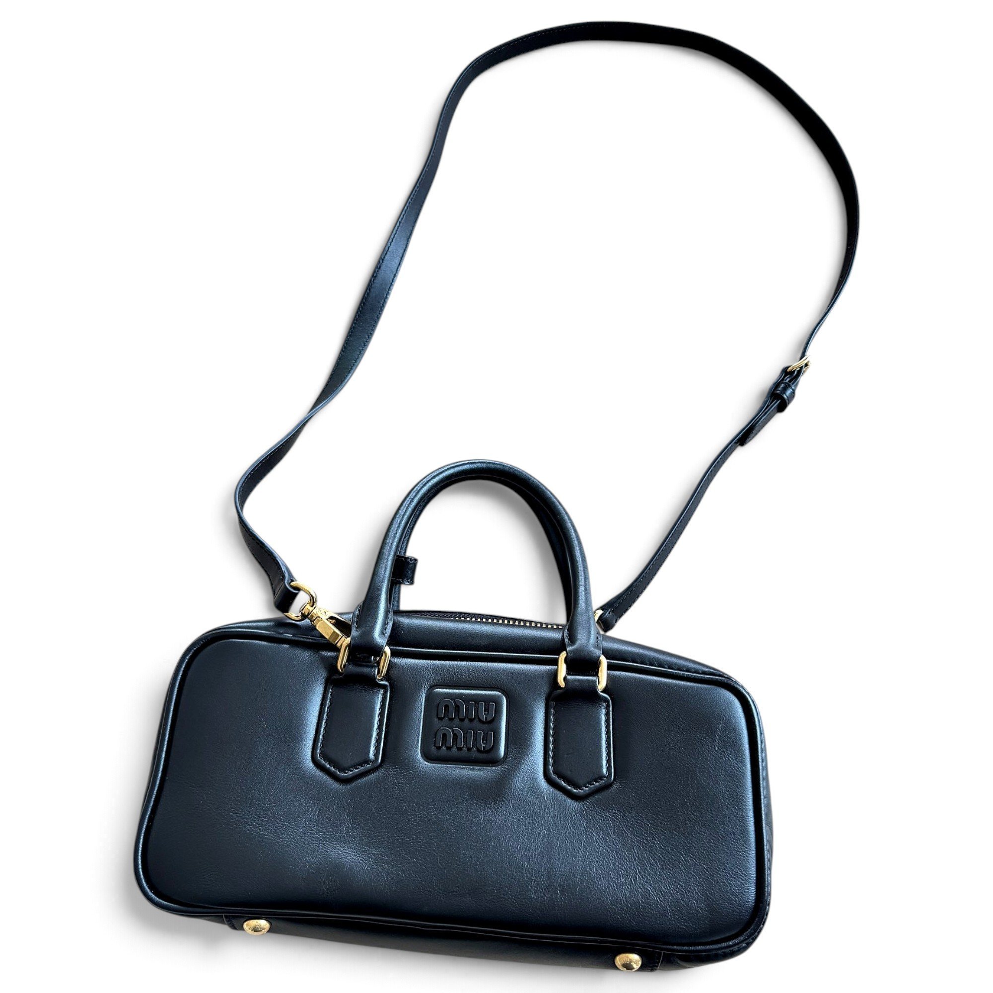 Arcadie leather bowling bag