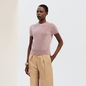 Cashmere short-sleeve sweater