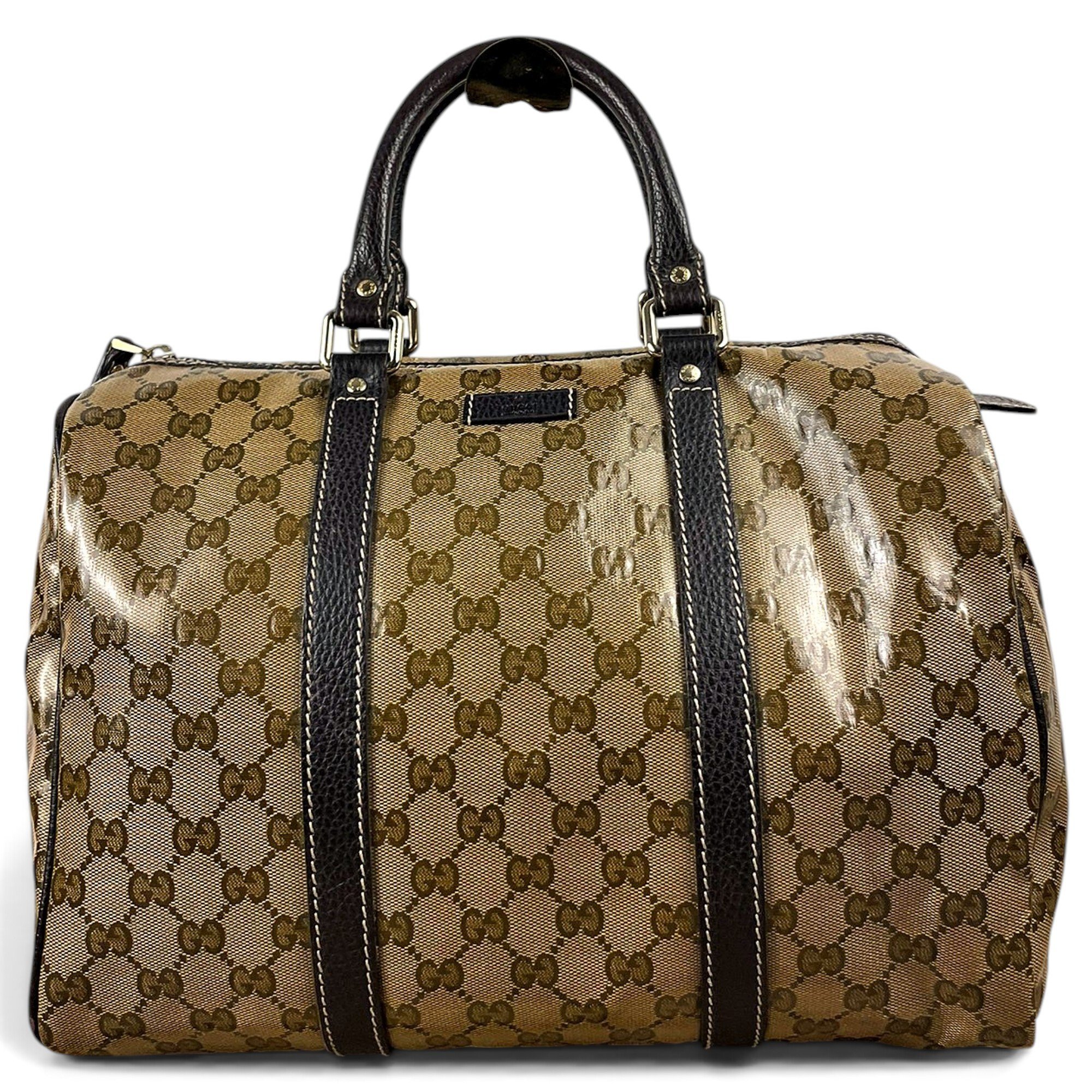 Boston patent leather handbag