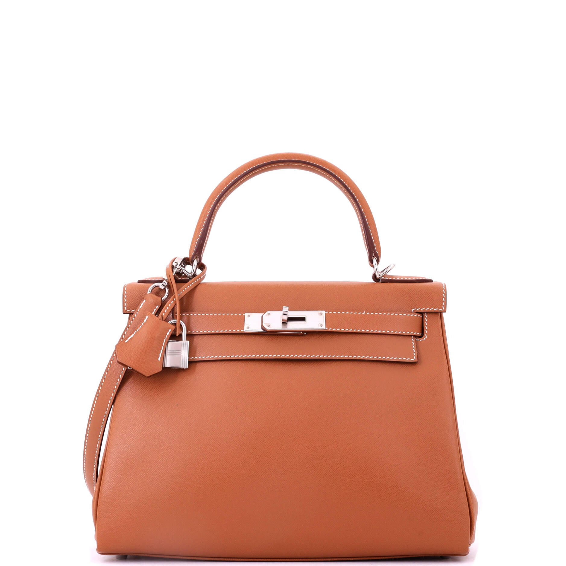 Hermes Kelly Handbag Gold Madame with Palladium Hardware 28