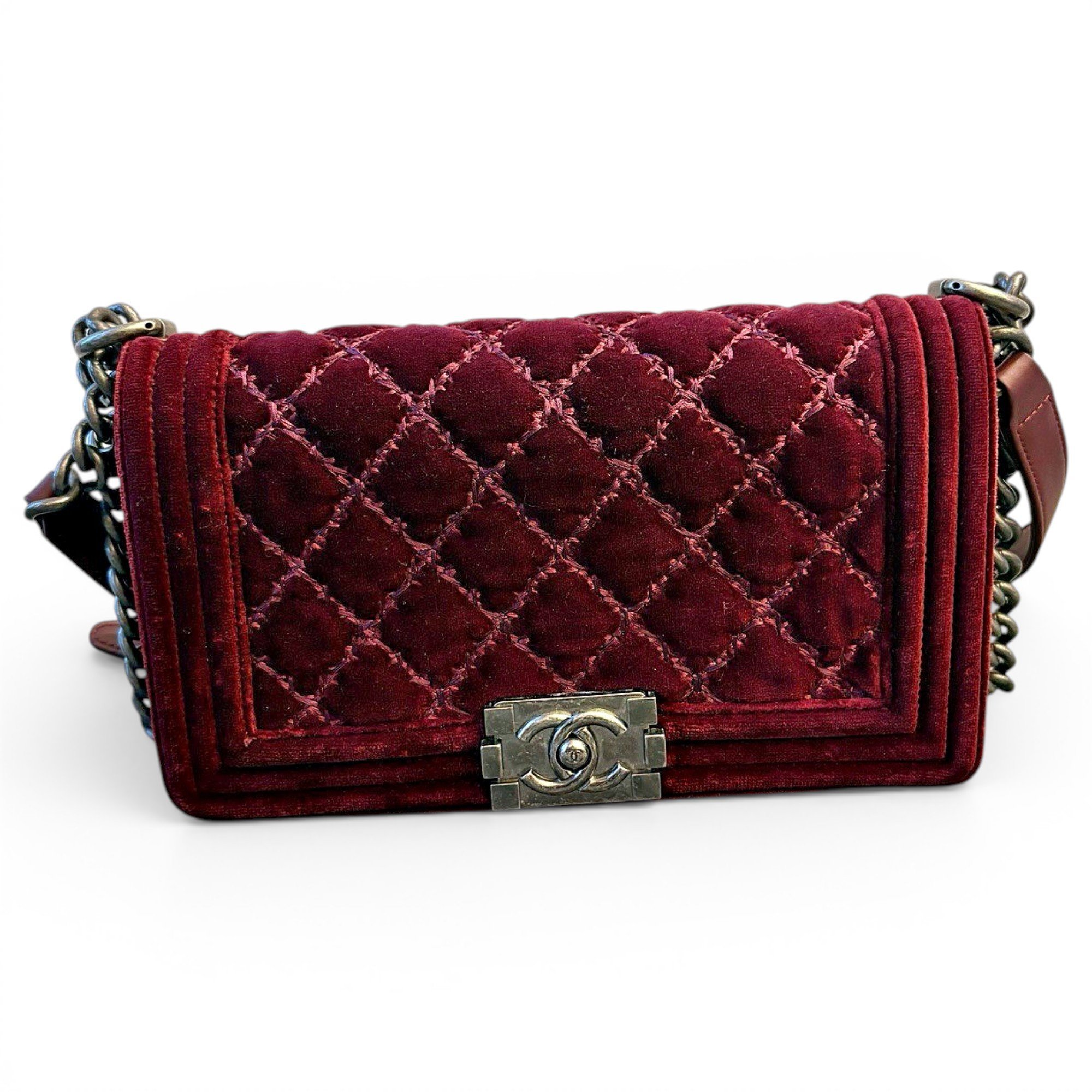 Boy velvet crossbody bag