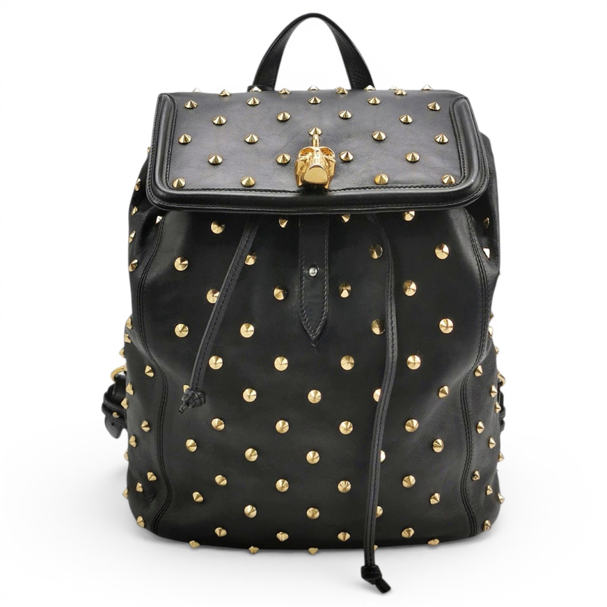 Skull leather backpack