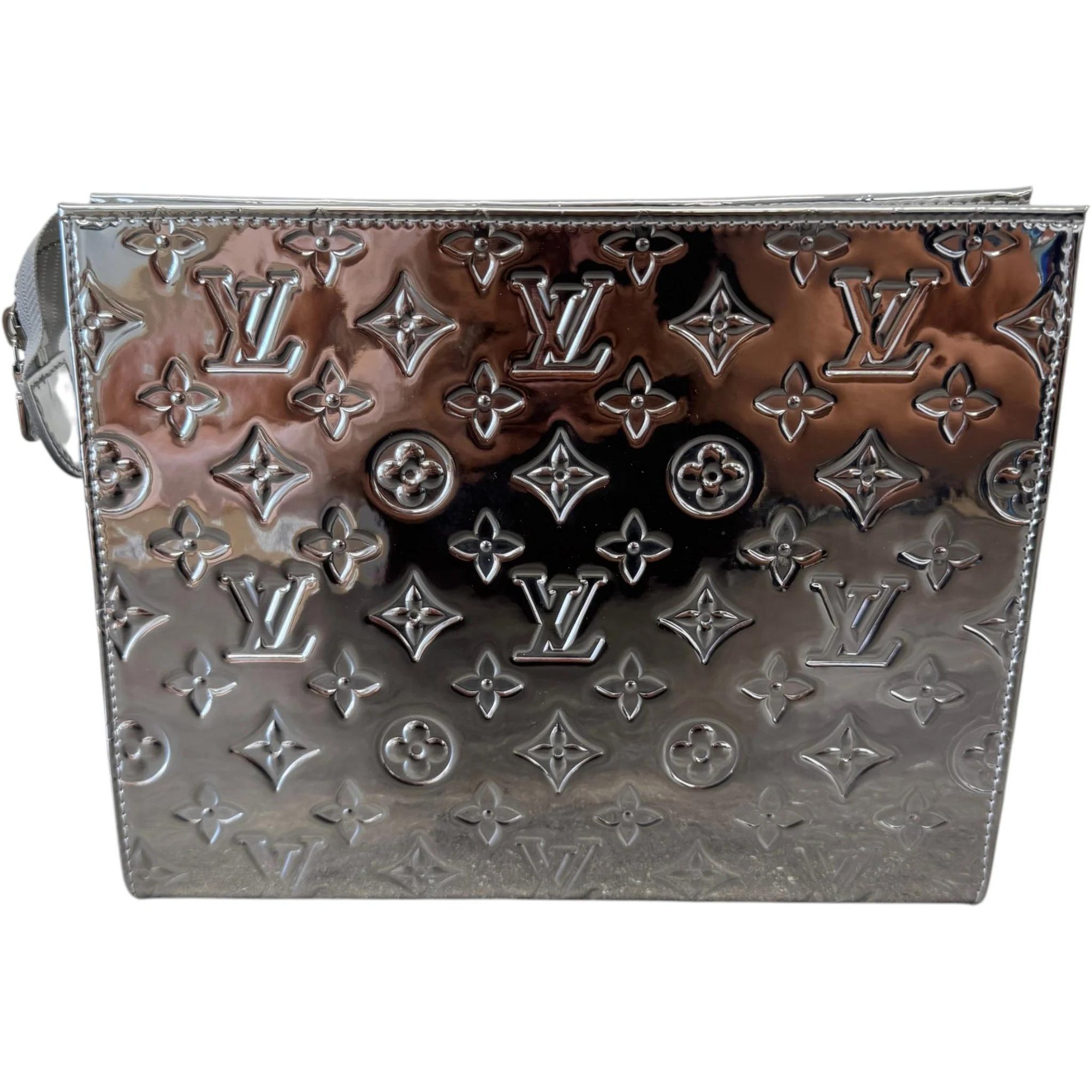 Patent leather clutch bag
